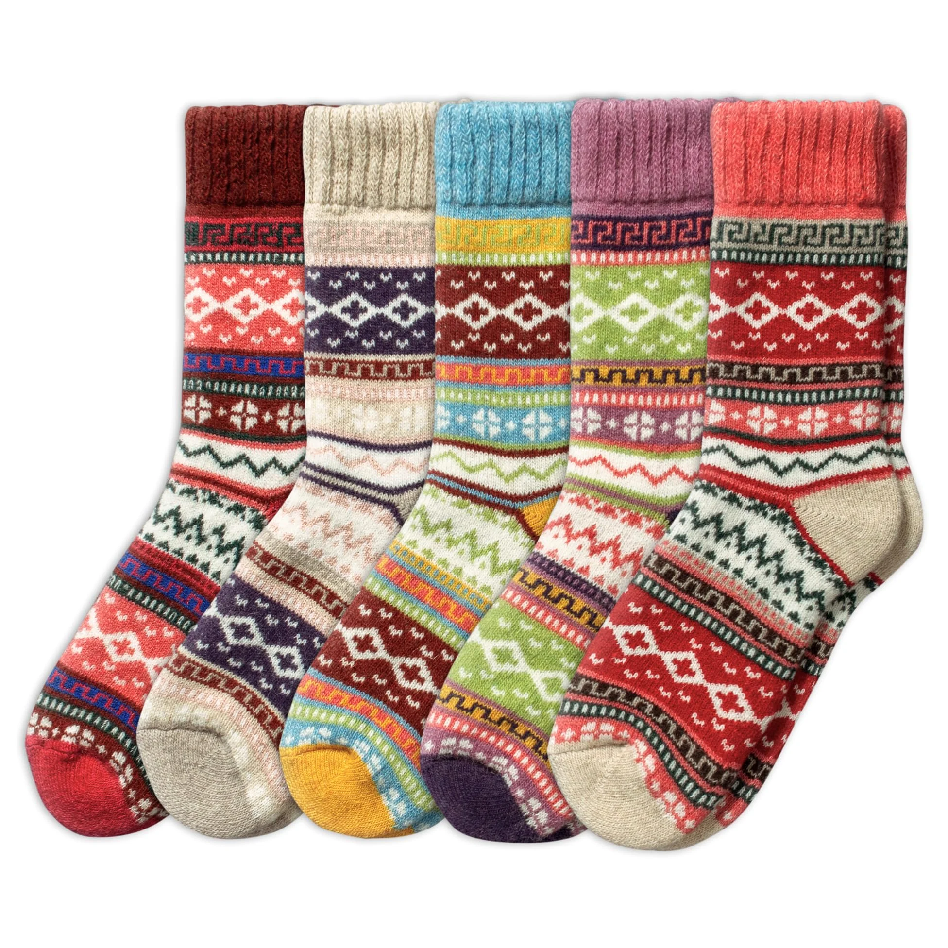 NORDIC Socks 5 Pary, Skarpety z Wełny Merynosów dla Mężczyzn & Kobiet, Zimowe Skarpety, Ciepłe Skarpety