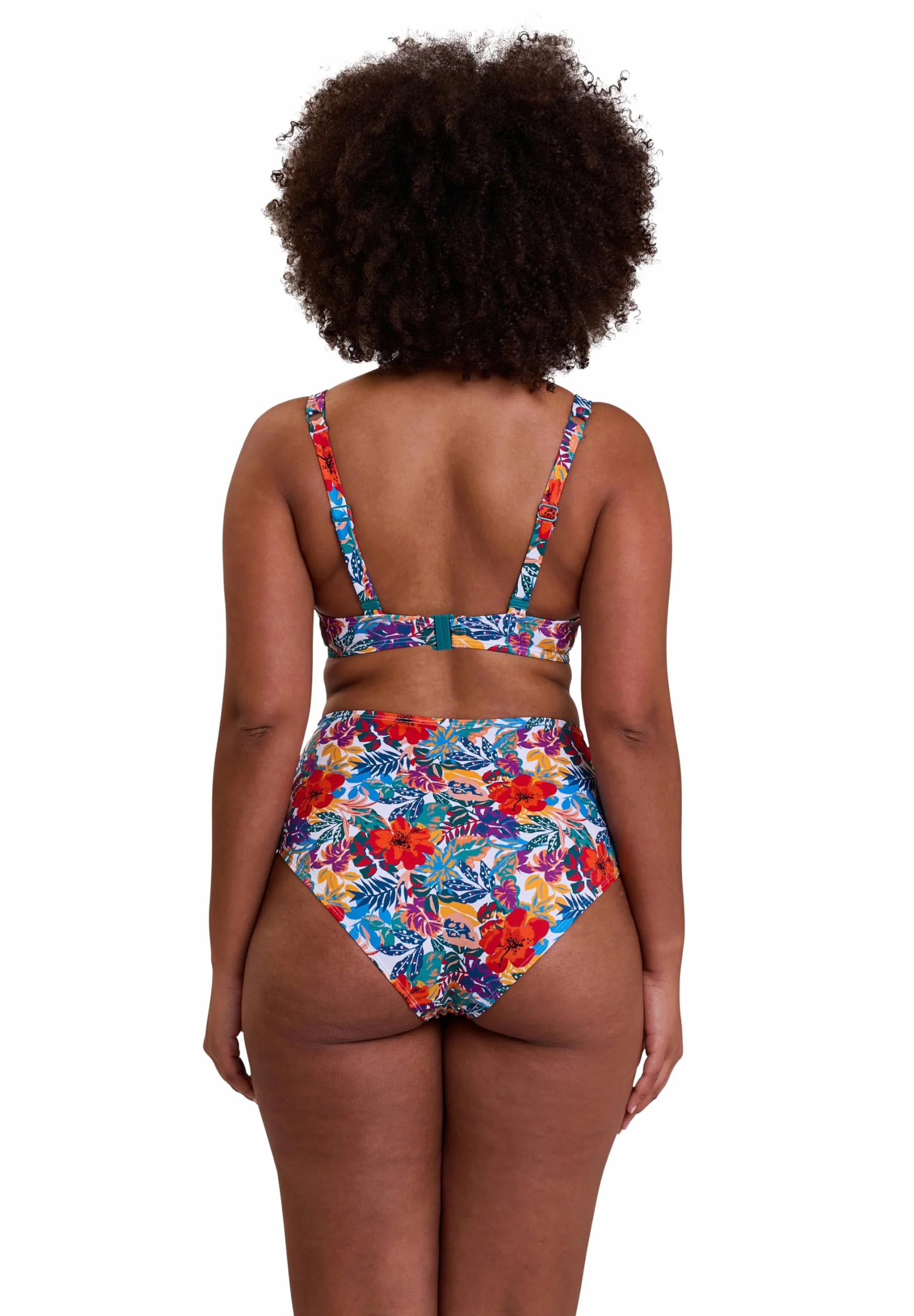 Sans Complexe Curaçao bikini damskie 85D wielokolorowy nadruk tropikalny