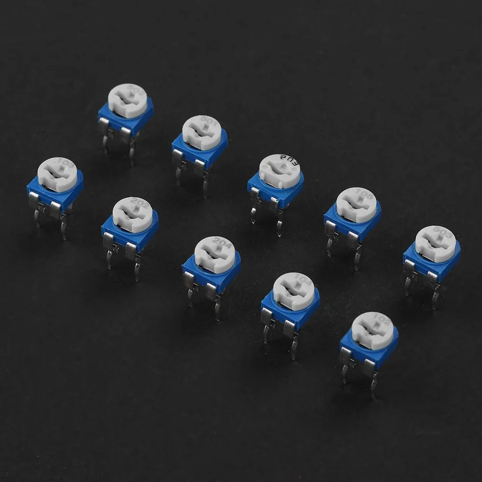 100Pcs 10 Werte variable Widerstände, 500 Ohm bis 1M Ohm Widerstand Ajustable Trimmer Potentiometer mit Assorted Kit