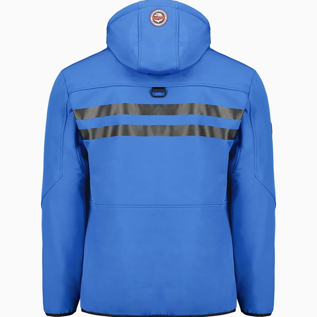 Geographical Norway Royaute Men Męska kurtka softshellowa z kapturem, wodoodporna, taktyczna, wiatroszczelna, outdoorowa - turystyka narciarska, jesień, zima, wiosna (królewski błękit, M)