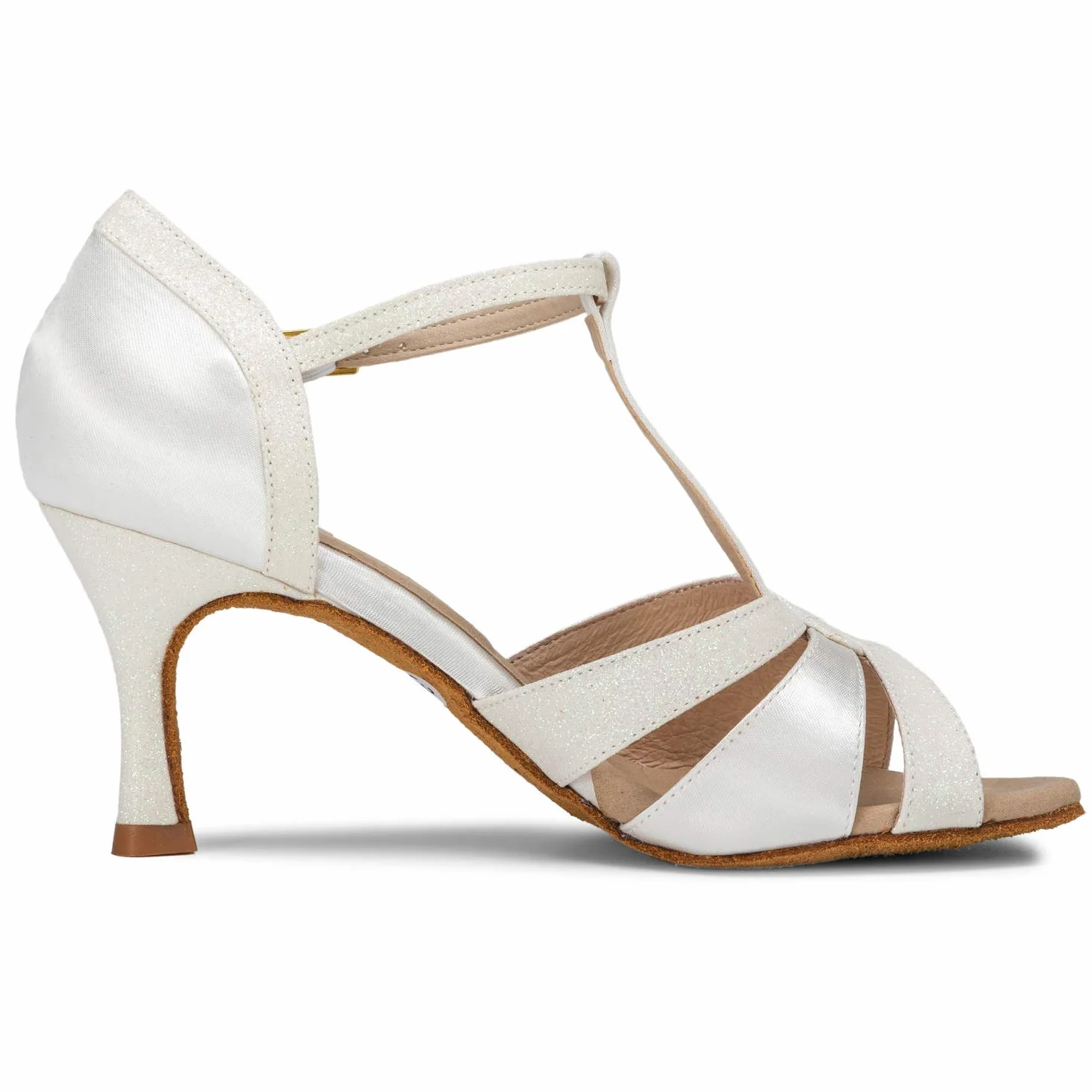 JIAJIA 20519 Damskie Sandaly Latynoskie 7,5cm Obcas Stozkowy Super Satin Buty Do Tanca