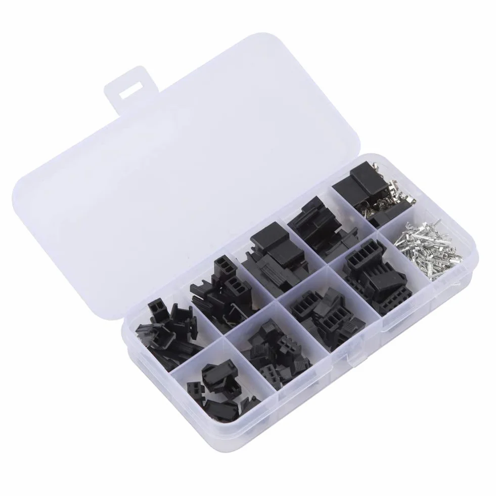 200 Szt. Złącze Wtykowe 2/3/4/5PIN, 22 Awg Jst Sm 5 Pin 2.54mm Sm Terminal Męski Męski żeński Przewód Zworka Złącze Nagłówka Męskiego żeńskie Szpilki Zaciskane Adapter AsortmentConnector Kit