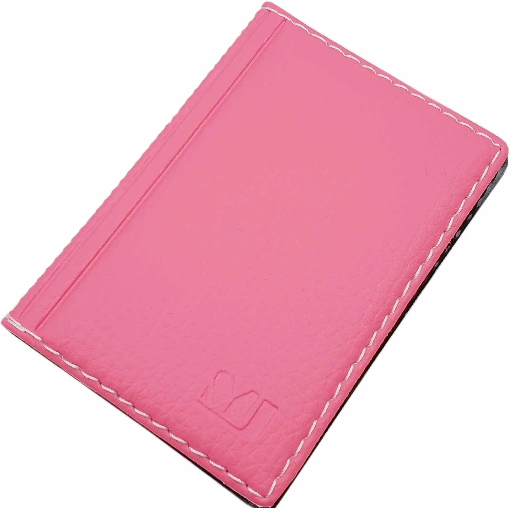 myledershop Etui na karty kredytowe i wizytówki z kontrastowym szwem 12 przegródek MJ-Design Germany, Wzór 2 / różowy, Einheitsgröße, Nowoczesny