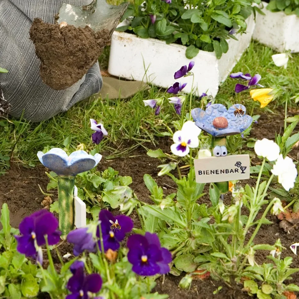 Insect Drinkers,2 sztuki poidła dla pszczół do ogrodu, poidła dla pszczół, ceramiczne poidła na kwiaty, z wtyczką, kolorowe poidła dla pszczół