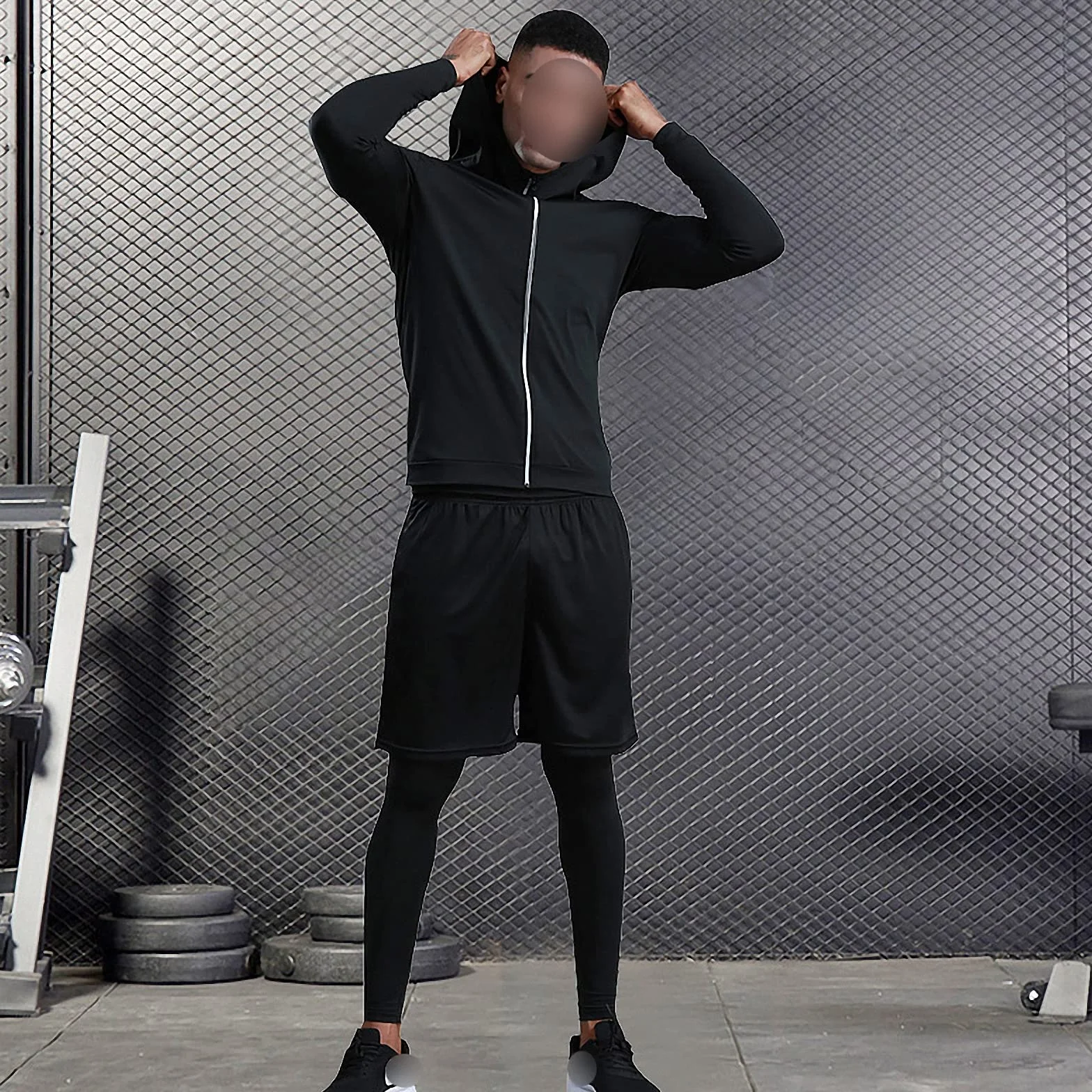 7-częściowy męski zestaw odzieży fitness, szybkoschnące legginsy na siłownię, outdoorowa warstwa bazowa odzież sportowa, styl 9, 4XL