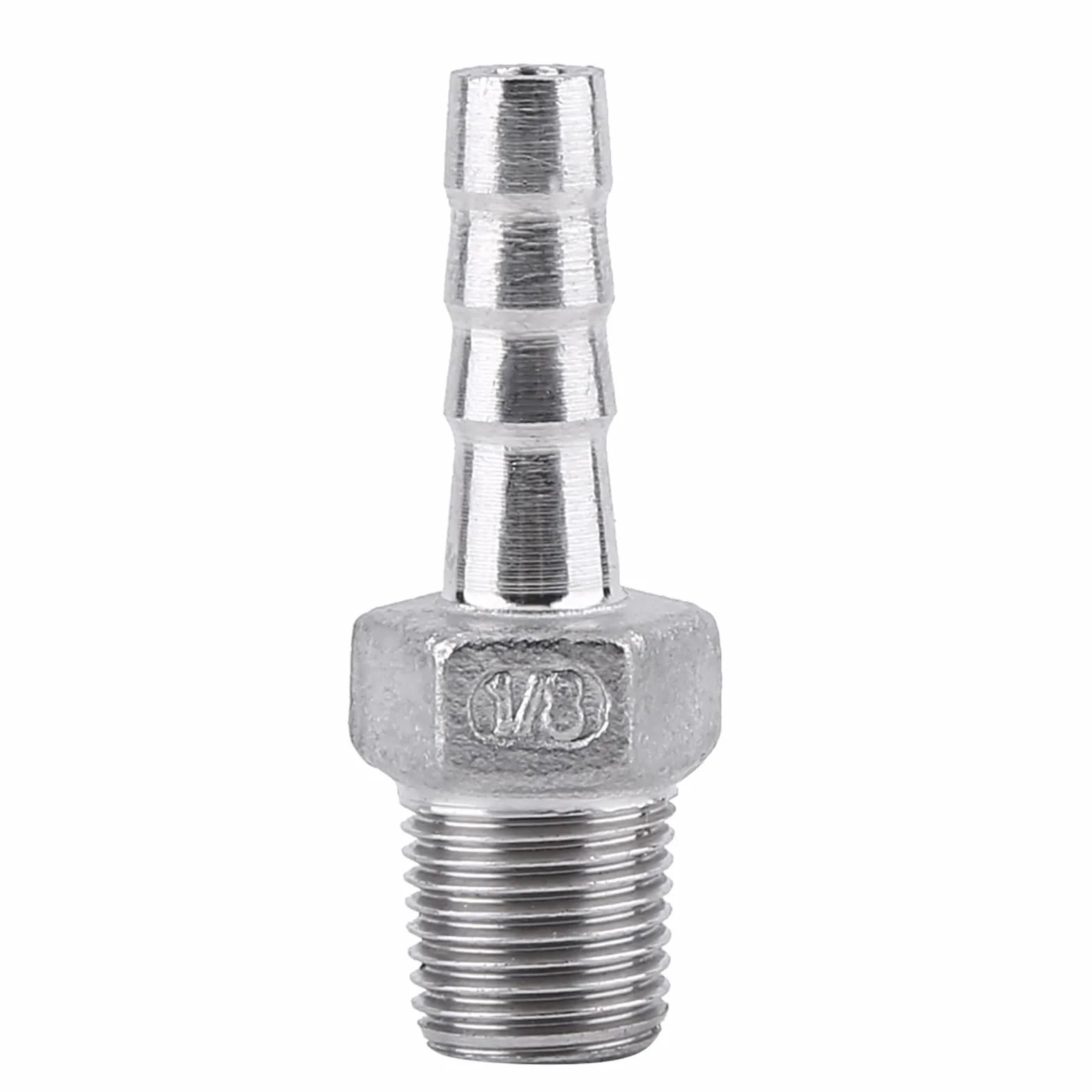 Złącze Barb ze stali nierdzewnej, zaczep węża, stal nierdzewna SS304 gwint męski łącznik rurowy Barb Hose Tail Connector BSP 1/20.3 cm~3/10.2 cm (1/8 * 6 mm)