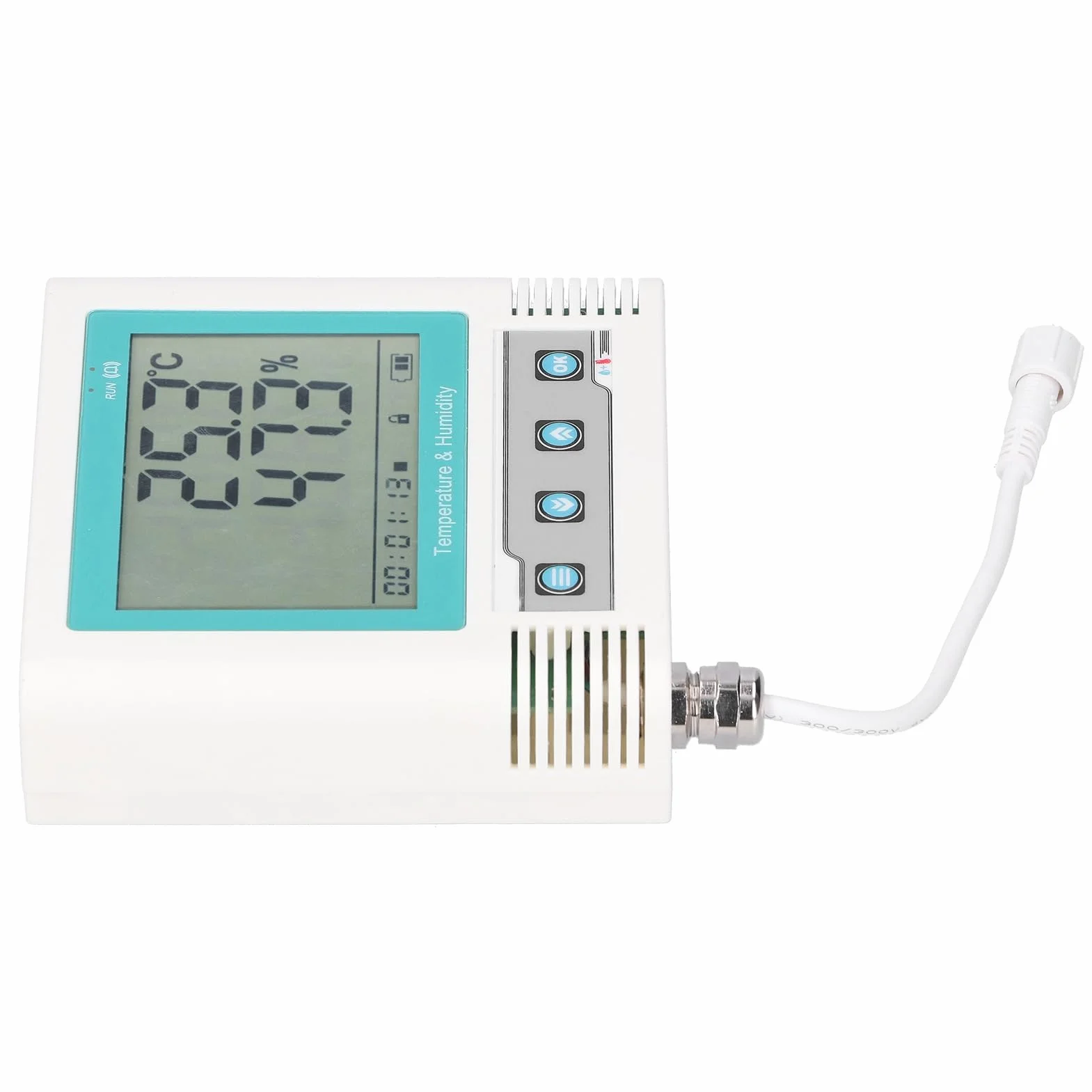 Rejestrator Danych Temperatury i Wilgotności Wyświetlacz LCD Rejestrator USB Czujnik DC 5 V o Wysokiej Dokładności Alarm Dźwiękowy do Monitorowania Temperatury i Wilgotności