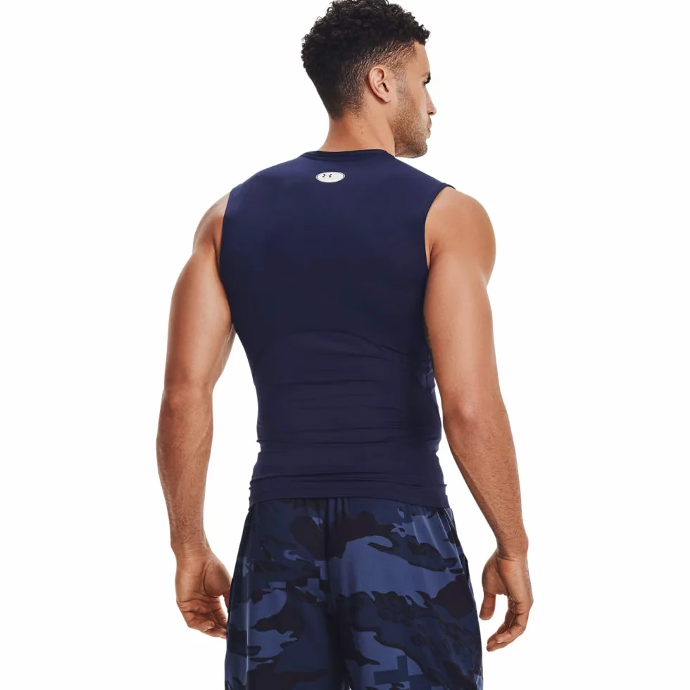 Under Armour Mężczyźni Heatgear Armour Comp Sl 1361522 Bezrękawnik, Granatowy/Biały, L