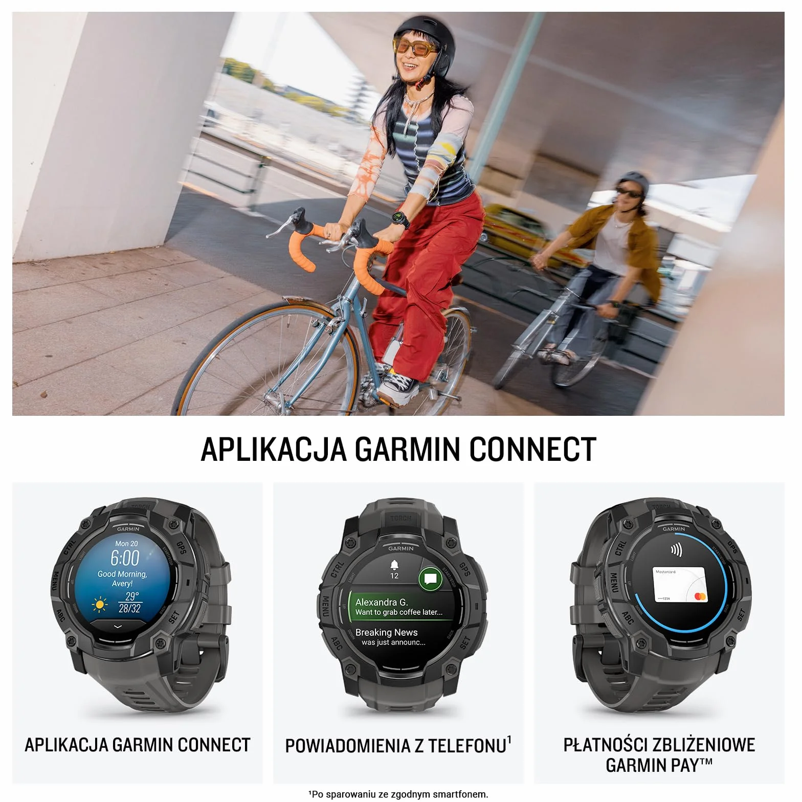 Garmin Instinct 3 [odnowiony], wytrzymały smartwatch GPS 50 mm, wbudowane aplikacje sportowe i monitorowanie zdrowia, latarka LED, odporny na wstrząsy, 10 ATM, czas pracy baterii do 24 dni, czarny