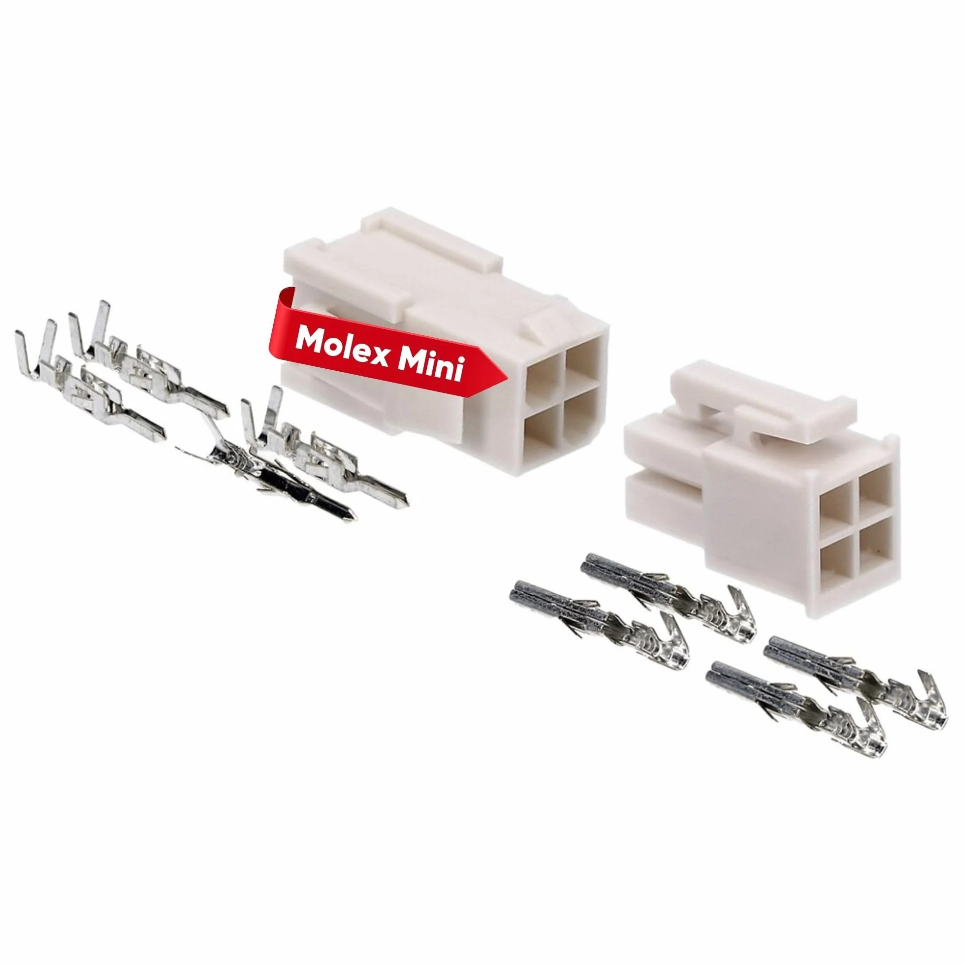 Kalitec KALI-2404 Mini-Fit Jr. zestaw 4-biegunowy z nylonu I wtyczka kablowa do samochodów osobowych I napięcie 600 V I prąd znamionowy 13 A I AWG 24-18 I mini wtyczka do dysków twardych, oświetlenia