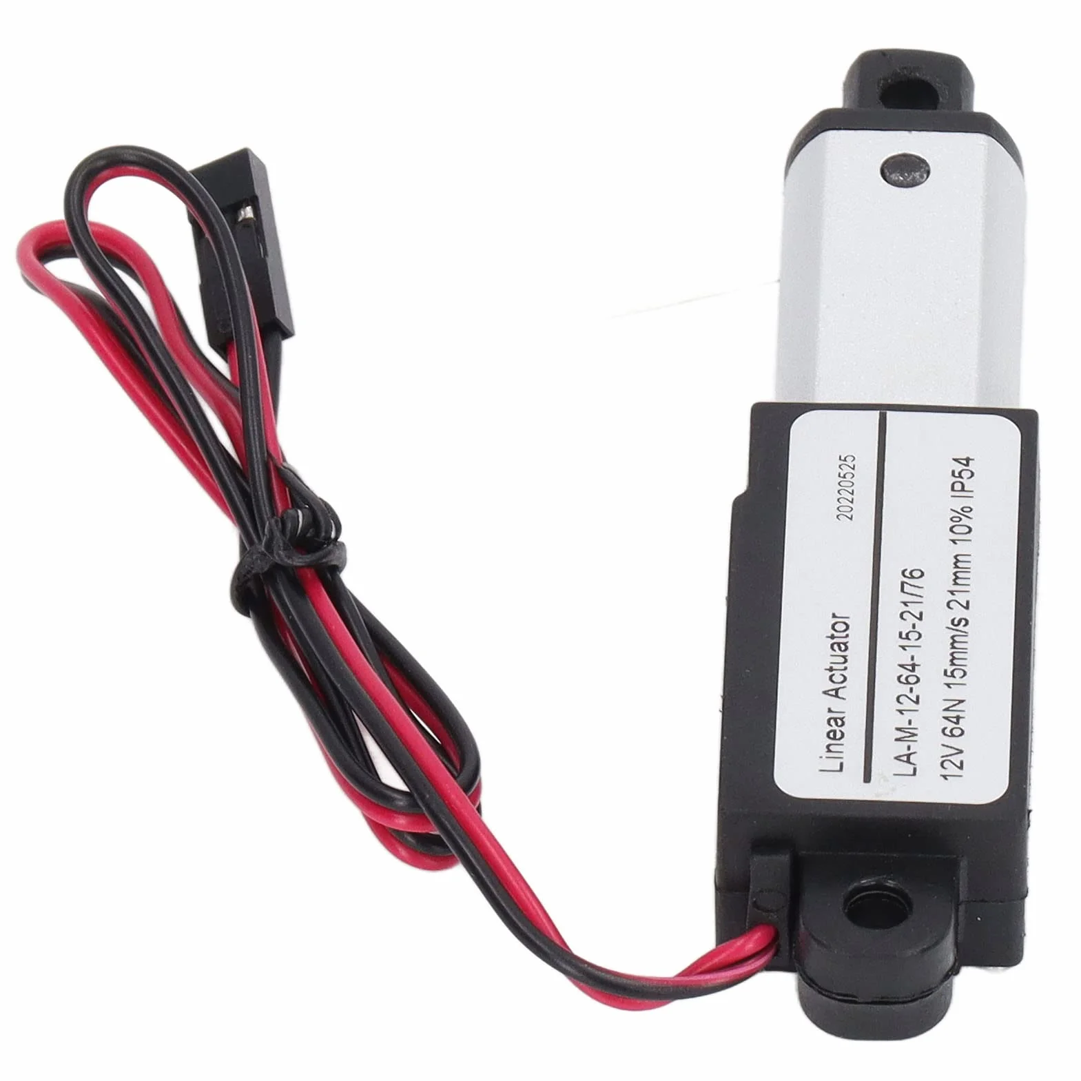 Mini Elektryczny Siłownik Liniowy 12V, 64N 15mm/s Mały Siłownik Liniowy z Uchwytami Montażowymi, Wodoodporny Siłownik Ruchu IP54 do Automatyki Domowej (21 mm)