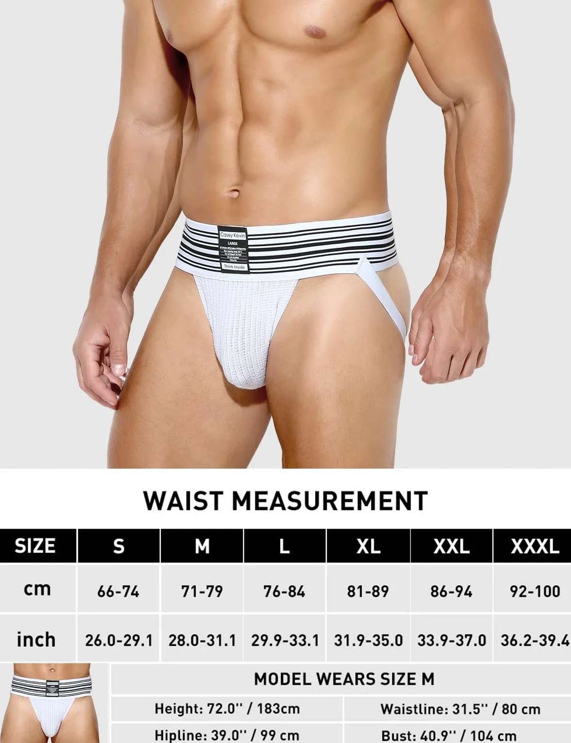 Casey Kevin Męskie spodnie jockstrap tanga stringi bielizna sportowa oddychająca