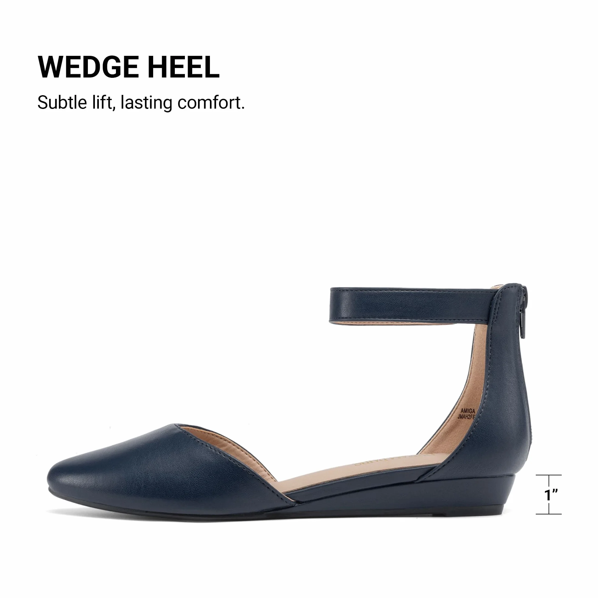 DREAM PAIRS Damskie niskie koturny okrągły nosek sukienka z paskiem na kostkę wygodne buty na co dzień płaskie buty