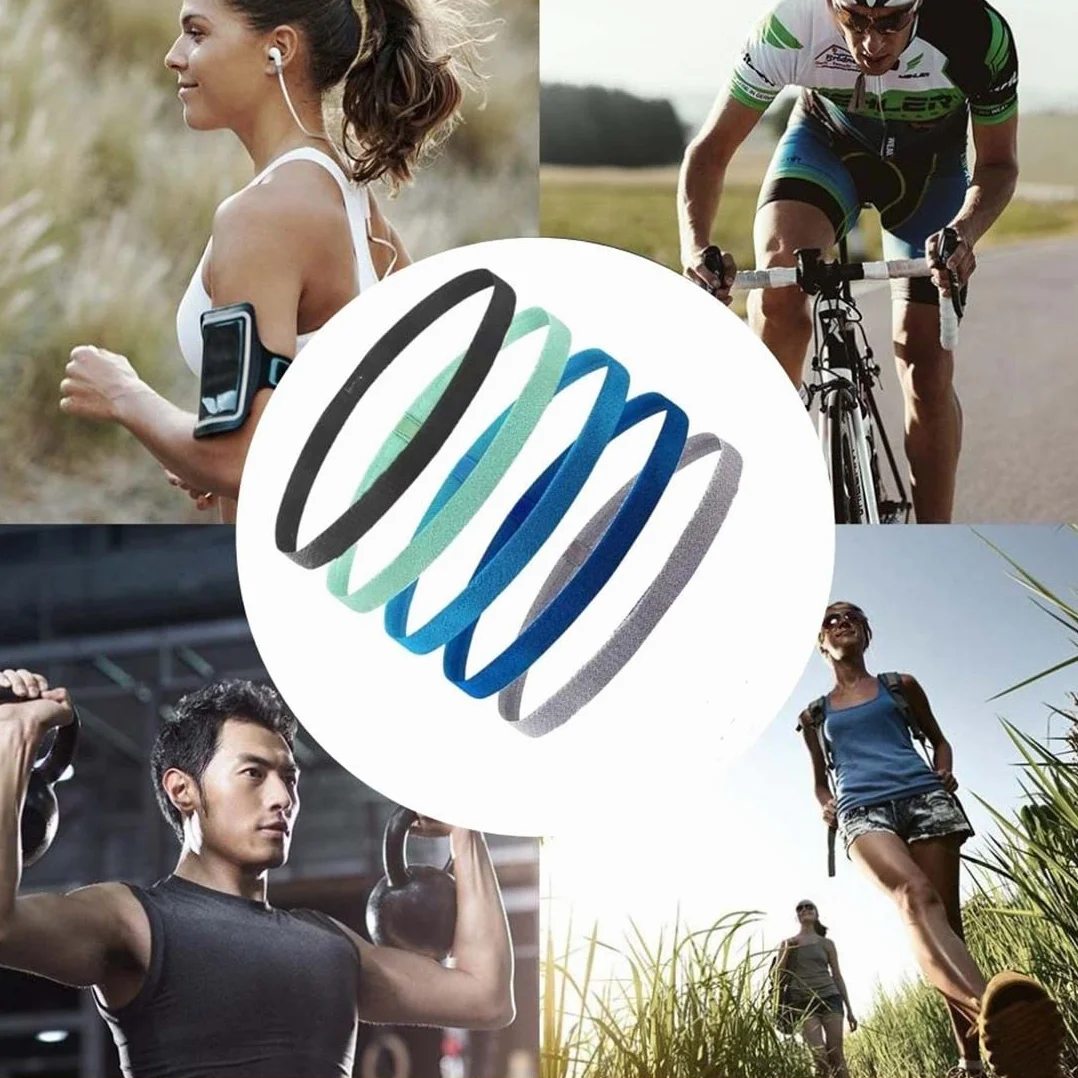 5-częściowa antypoślizgowa elastyczna opaska sportowa unisex idealna do uprawiania sportu, piłki nożnej, tenisa, joggingu, jogi, jazdy na rowerze, fitnessu i wielu innych aktywności