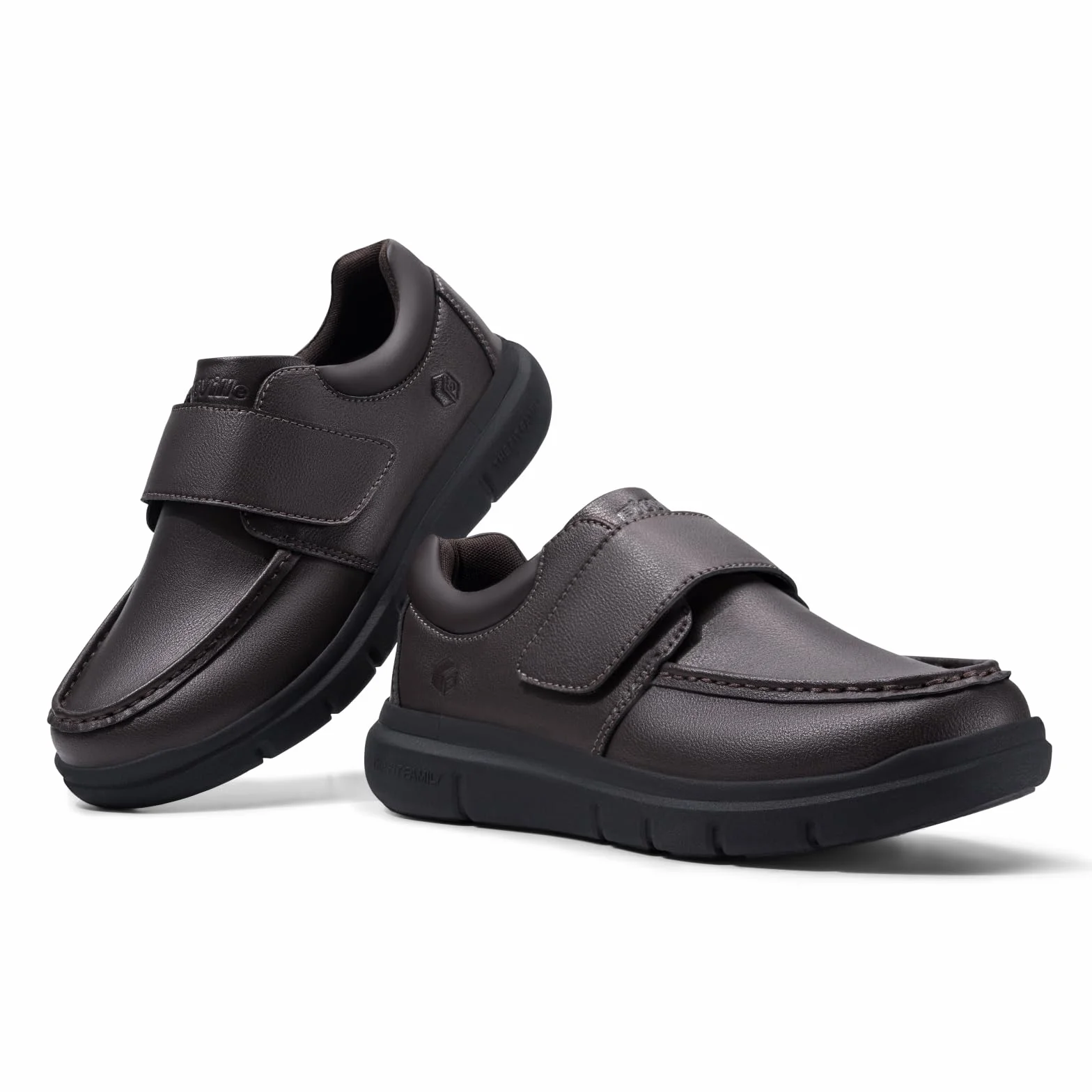FitVille Diabetic Shoes Męskie bardzo szerokie skórzane buty ortopedyczne z regulowanymi kapciami na rzepy Wygodne codzienne buty do chodzenia dla opuchniętych stóp