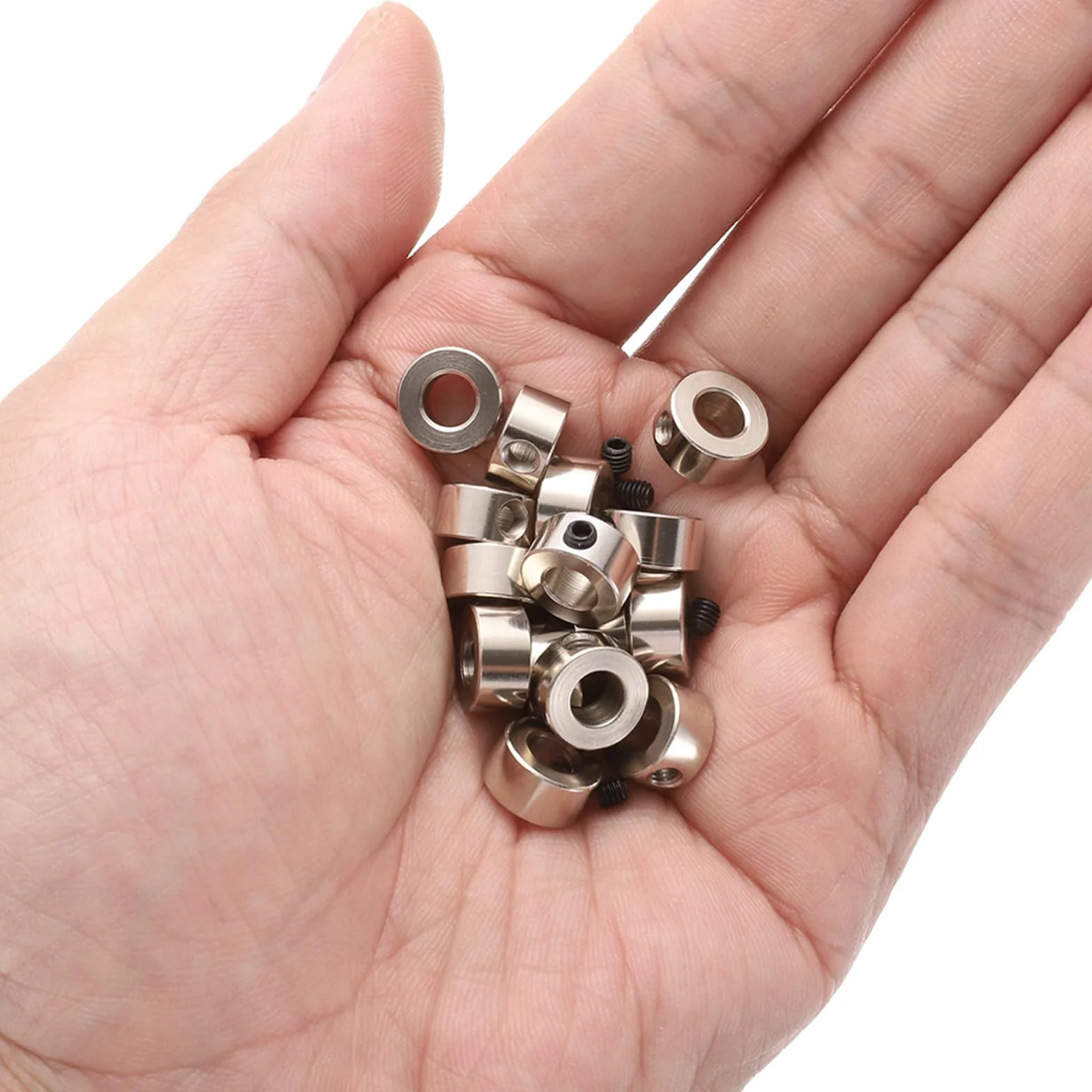 QUARKZMAN 15 sztuk 5,05 mm obroże śrubowe, średnica zewnętrzna 10 mm, grubość 5 mm, kołnierz ograniczający wiertło, kołnierze głębokości do wierteł ze stali węglowej