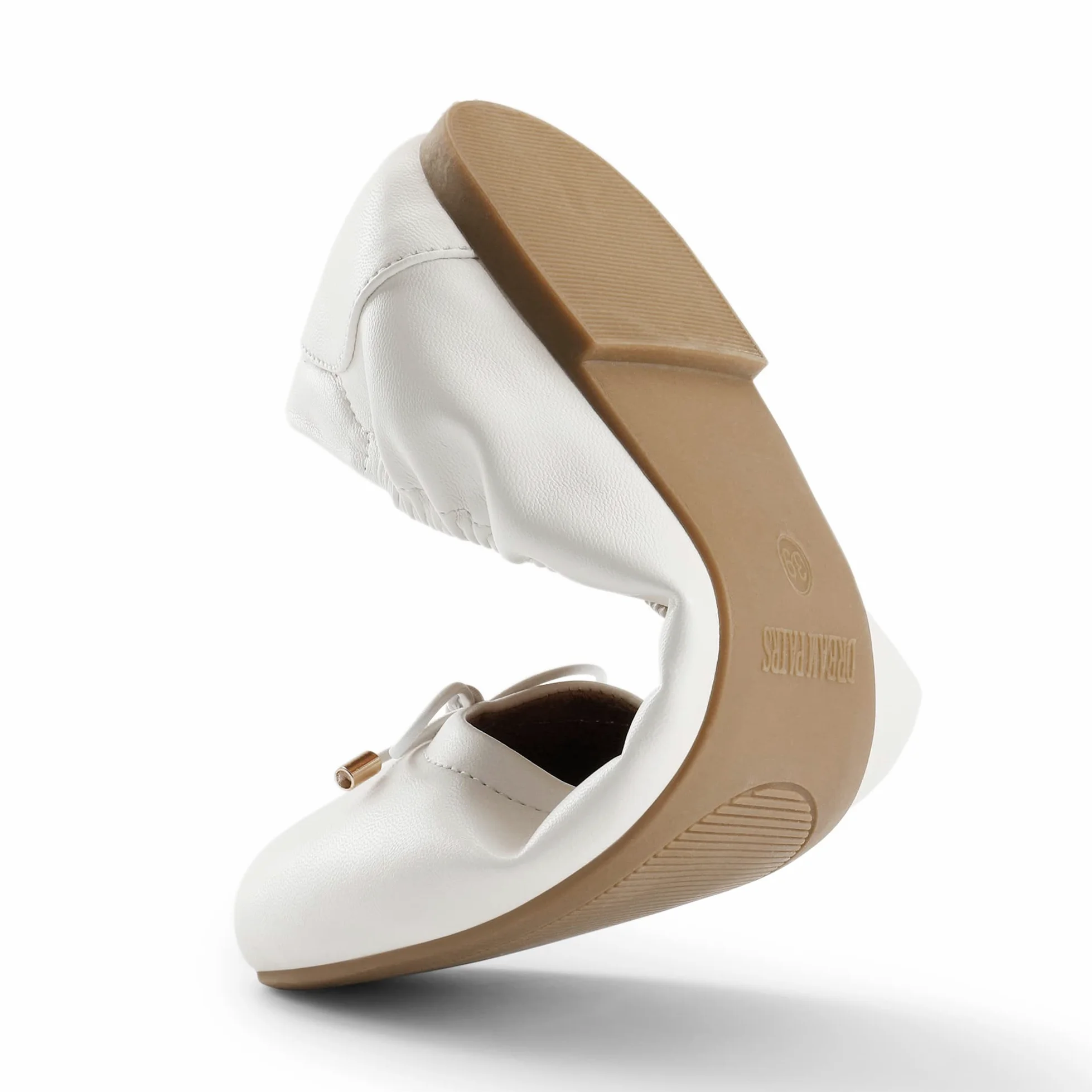 DREAM PAIRS Damskie baleriny, klasyczne, płaskie baleriny damskie, eleganckie, ze sznurowaną kokardką