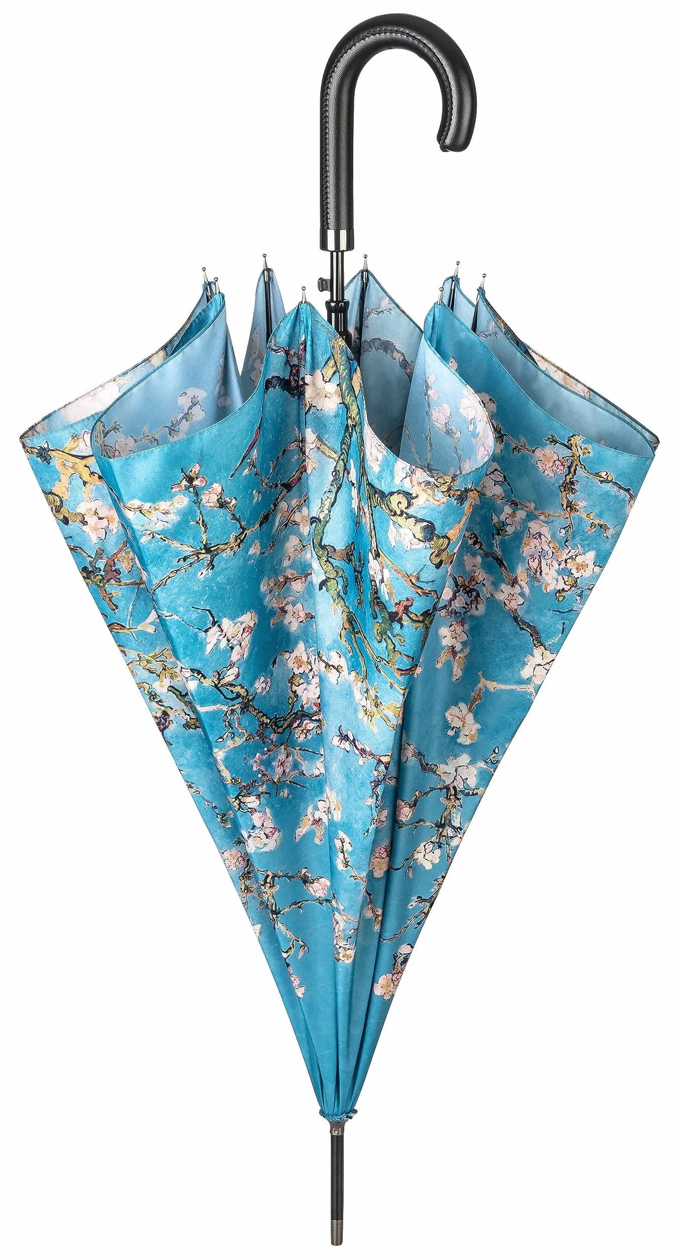 VON LILIENFELD Parasol Vincent van Gogh kwiat migdałów automatyczne rozkładanie i rozkładanie damski parasol stojący, turkusowy