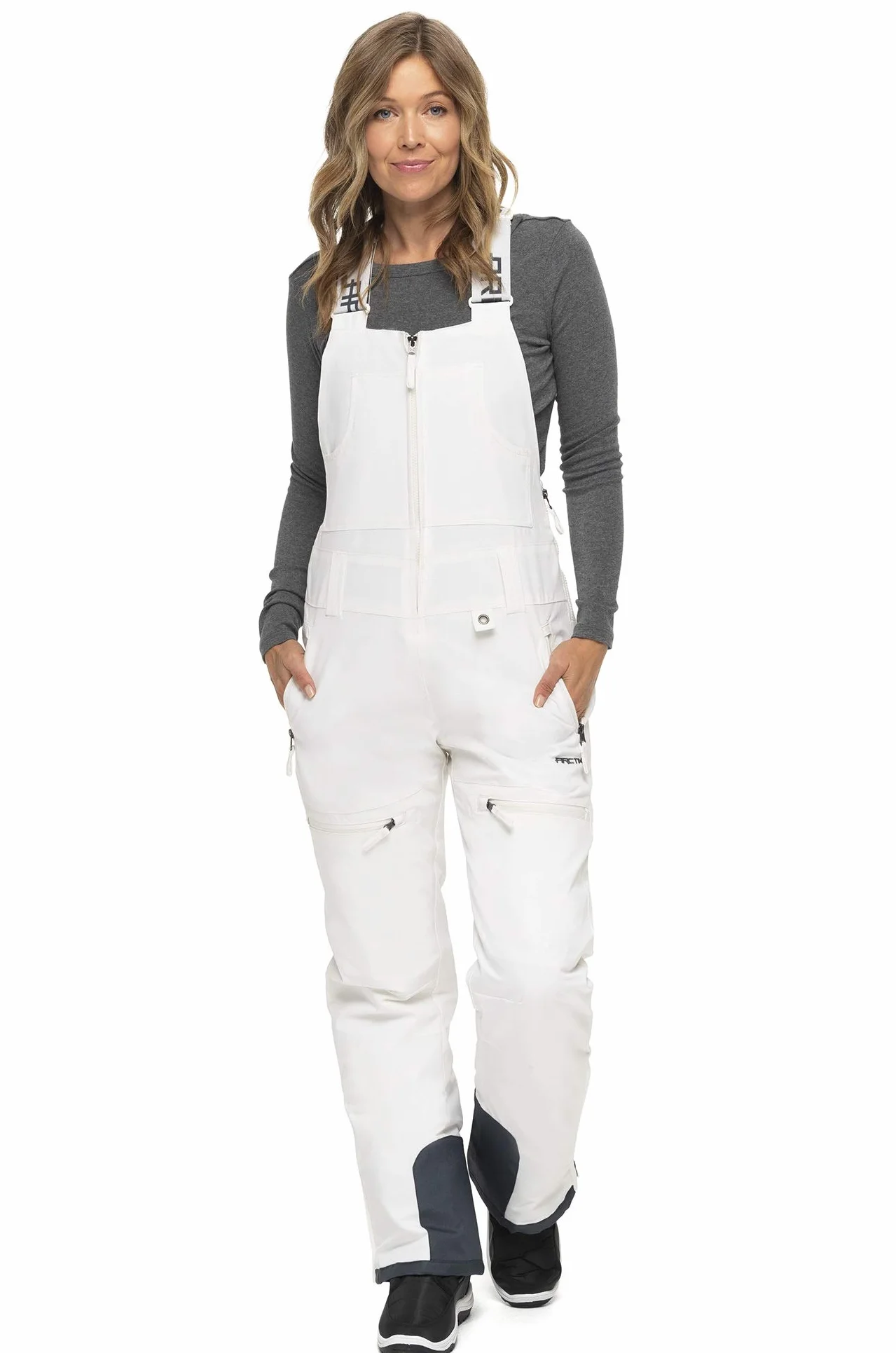 Arctix kombinezony na szelkach Traverse, damskie, ekologiczne, biały, Small/29" Inseam
