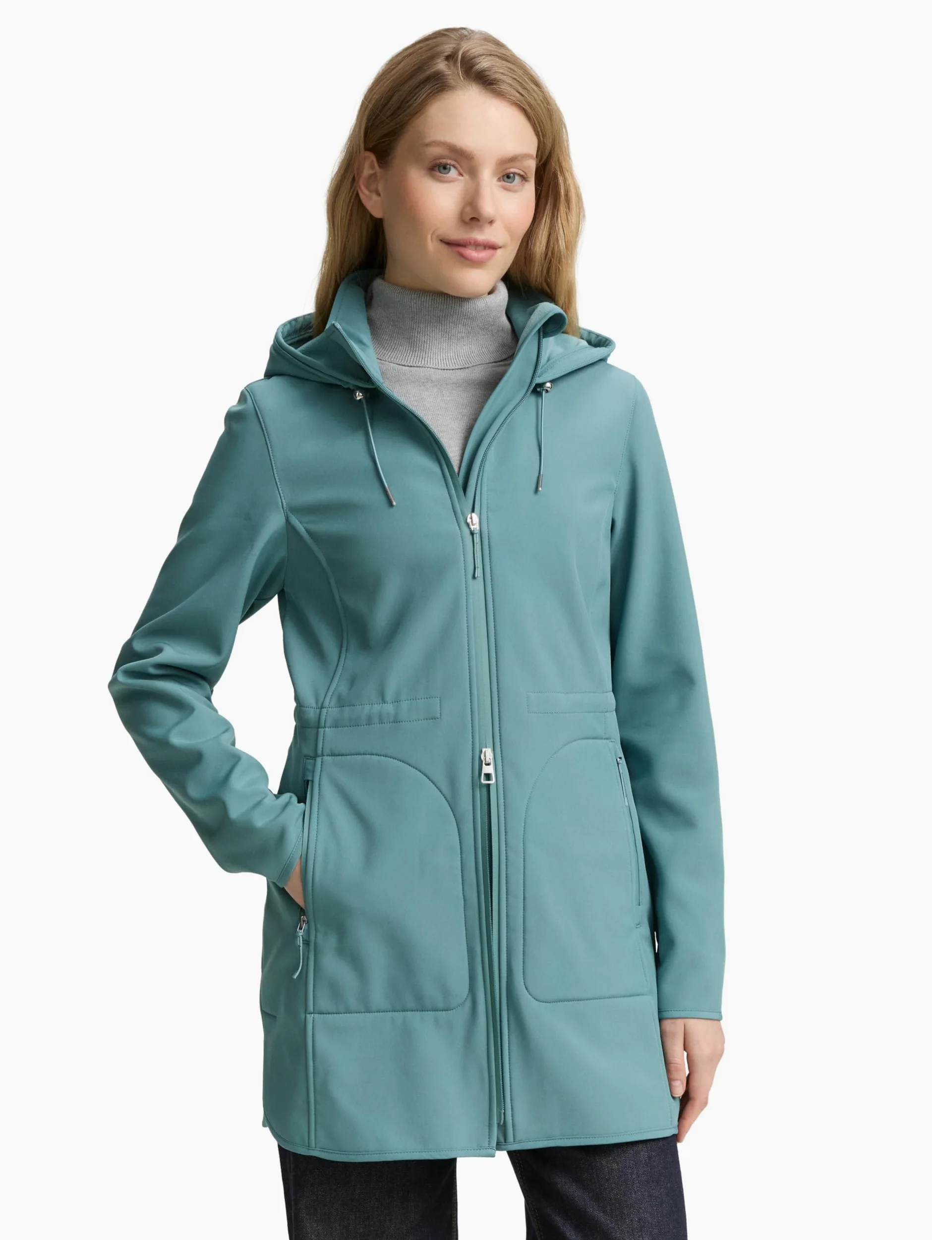 TOM TAILOR Płaszcz damski 1049349, 10697-Sea Pine Green, XL, 10697 - Sea Pine Green, XL