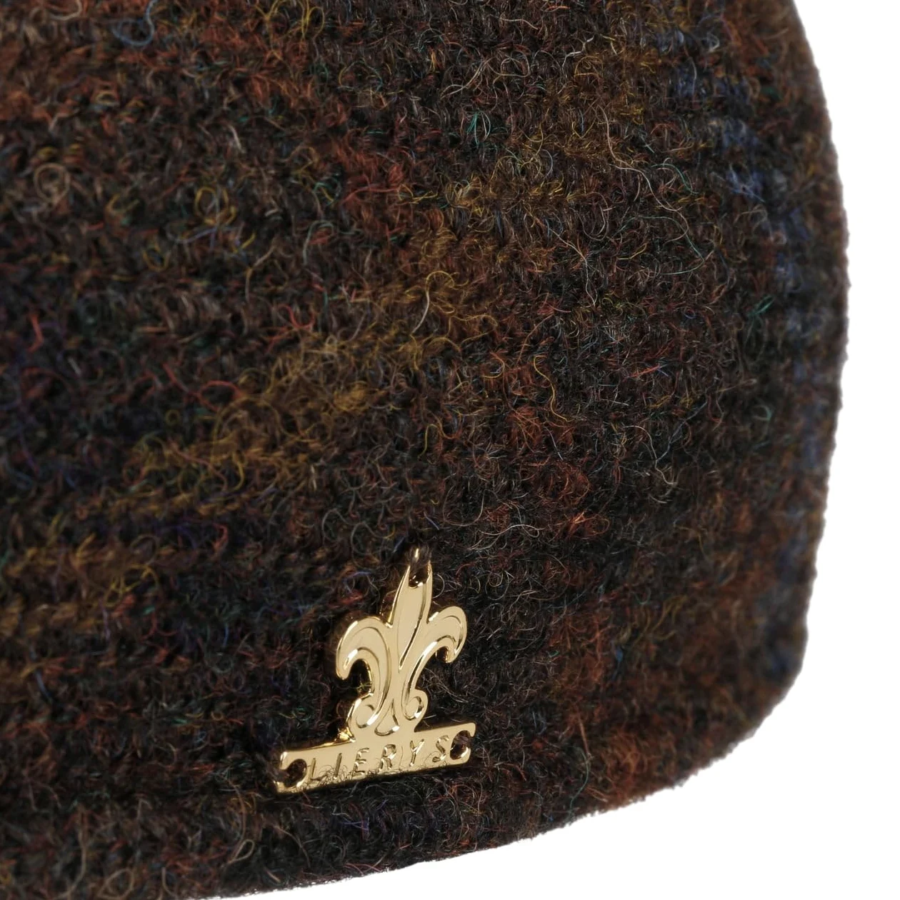 LIERYS Gold Vialo Wool Check płaska czapka z daszkiem męska – Made in Italy z daszkiem na jesień-zimę