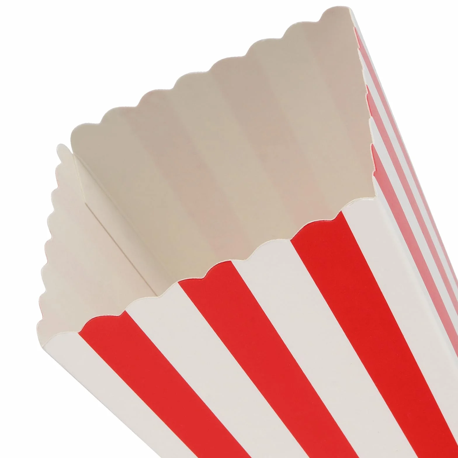 ZOENHOU 120 sztuk torebek na popcorn, czerwono-bia?e paski, ma?e torebki na popcorn, pude?ka na popcorn, mini pude?ka na przek?ski, kartonowe pojemniki na s?odycze, zestaw na cukierki, popcorn,