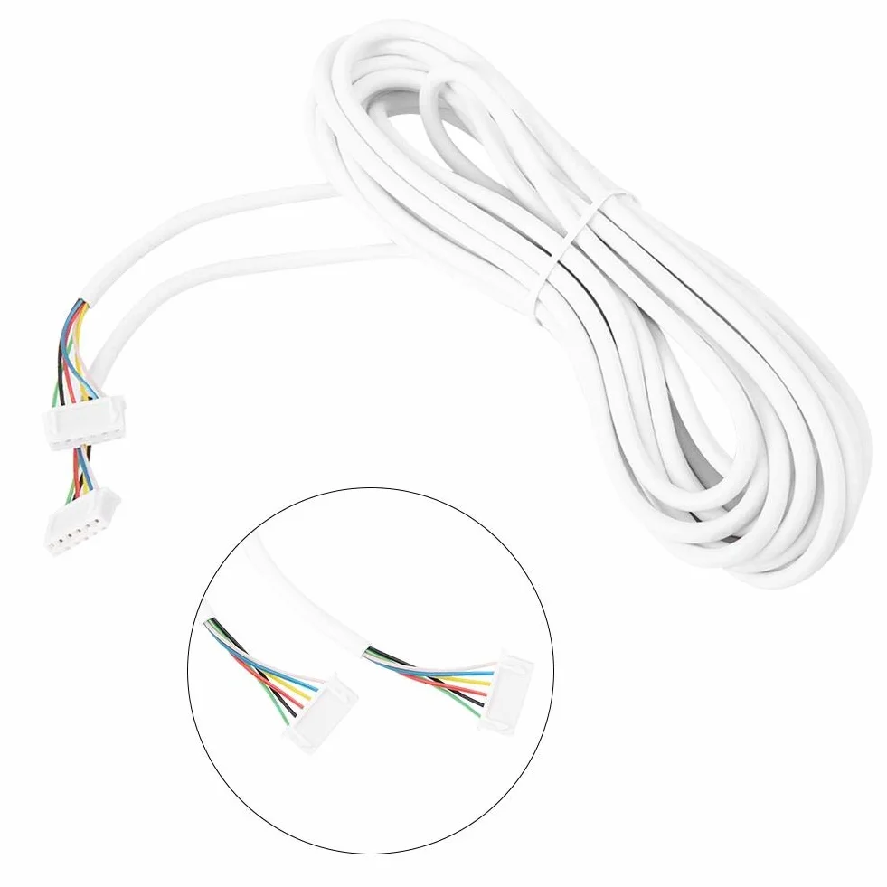 6-żyłowy kabel 5 m, 6-żyłowy przewód dzwonka, okrągły elastyczny przewód miedziany do wideodomofonu, 0,3 mm², 5 m, biały