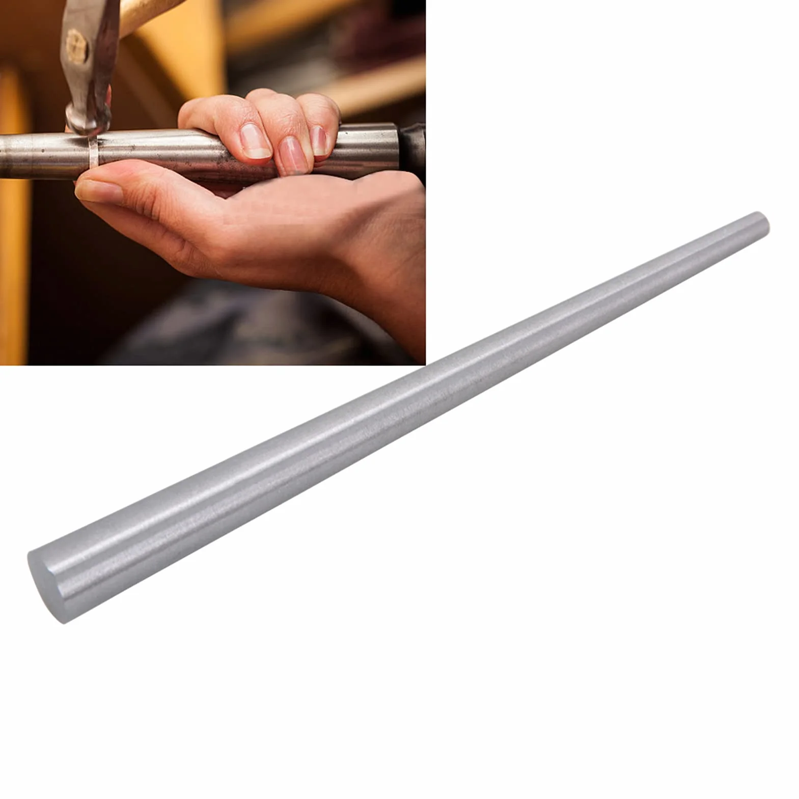 Stalowy trzpień, Stick Mandrel Sizer Narzędzie do Biżuterii Pierścionek Ring Forming (18,5 cm) Okrągły Sizer Stick Uk Prime ze Stali Nierdzewnej Powiatnik