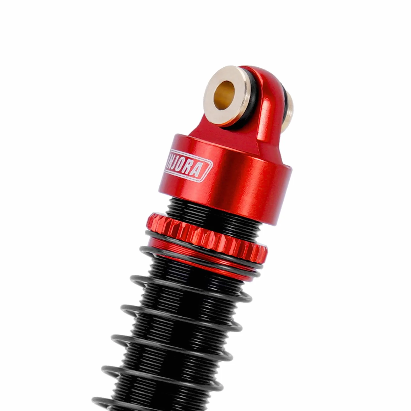 INJORA 59MM Amortyzatory Long Threaded Amortyzator Oleju dla TRX4M K10 High Trail Upgrade 1/18 RC Crawler, Czerwony