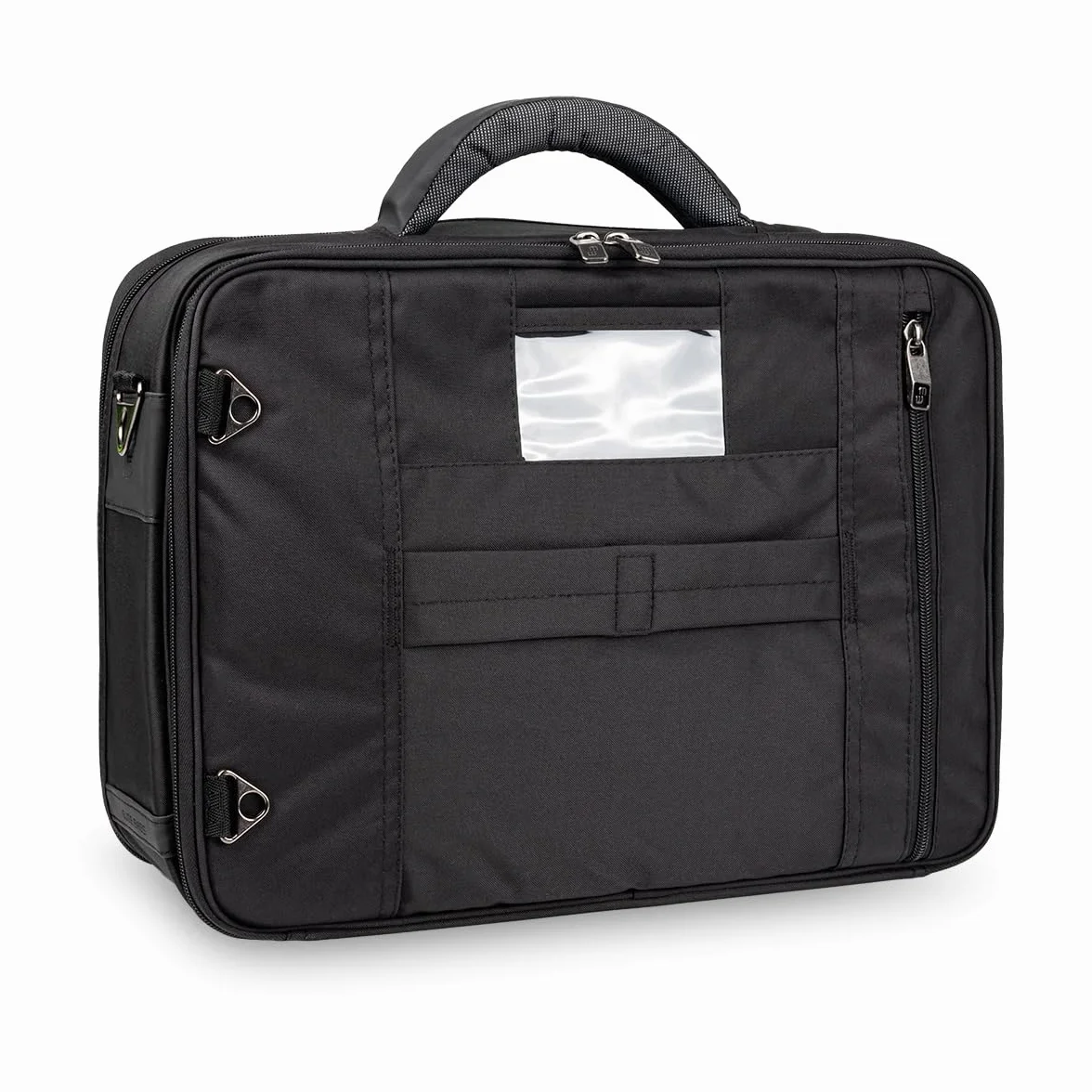 ELITE BAGS EB Doktor's torba lekarska szaro-czarna | idealna na wizyty w domu | przemyślane wyposażenie | kieszenie modułowe | pasek do noszenia na ramię | chowany system noszenia plecaka, czarny i