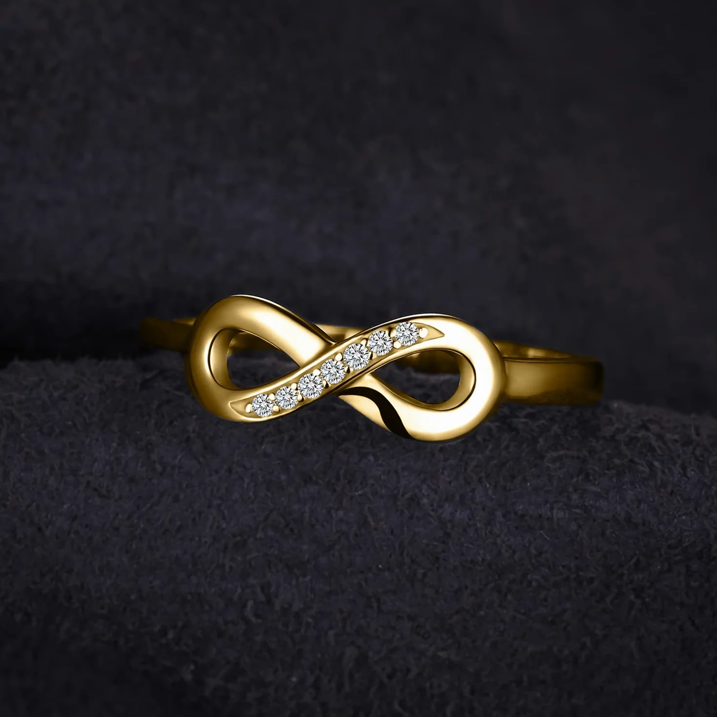 JewelryPalace pierścionek zaręczynowy nieskończoność srebro 925 cyrkonie różowe złoto