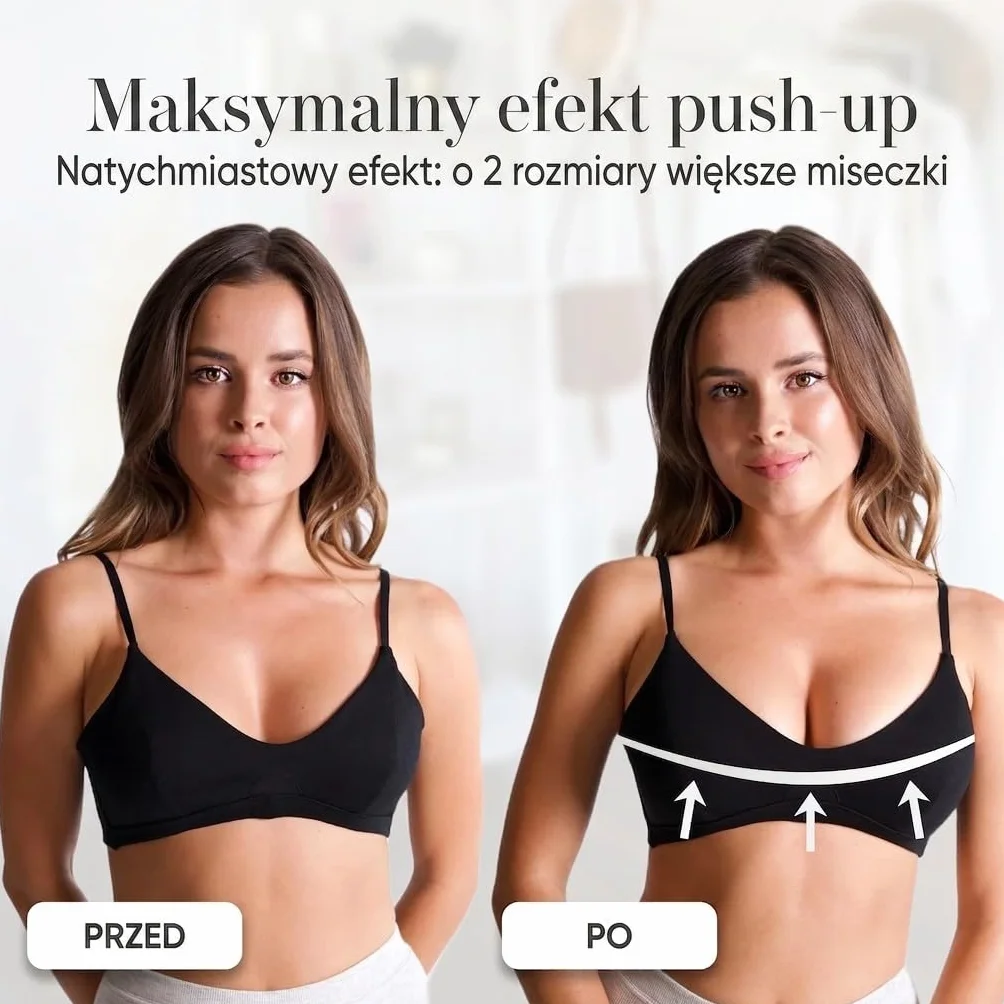 Push Up Pads – samoprzylepne wkładki do biustonosza dla efektu push-up – samoprzylepny biustonosz – wielokrotnego użytku do dużych i małych piersi – lepkie silikonowe wkładki do biustonosza