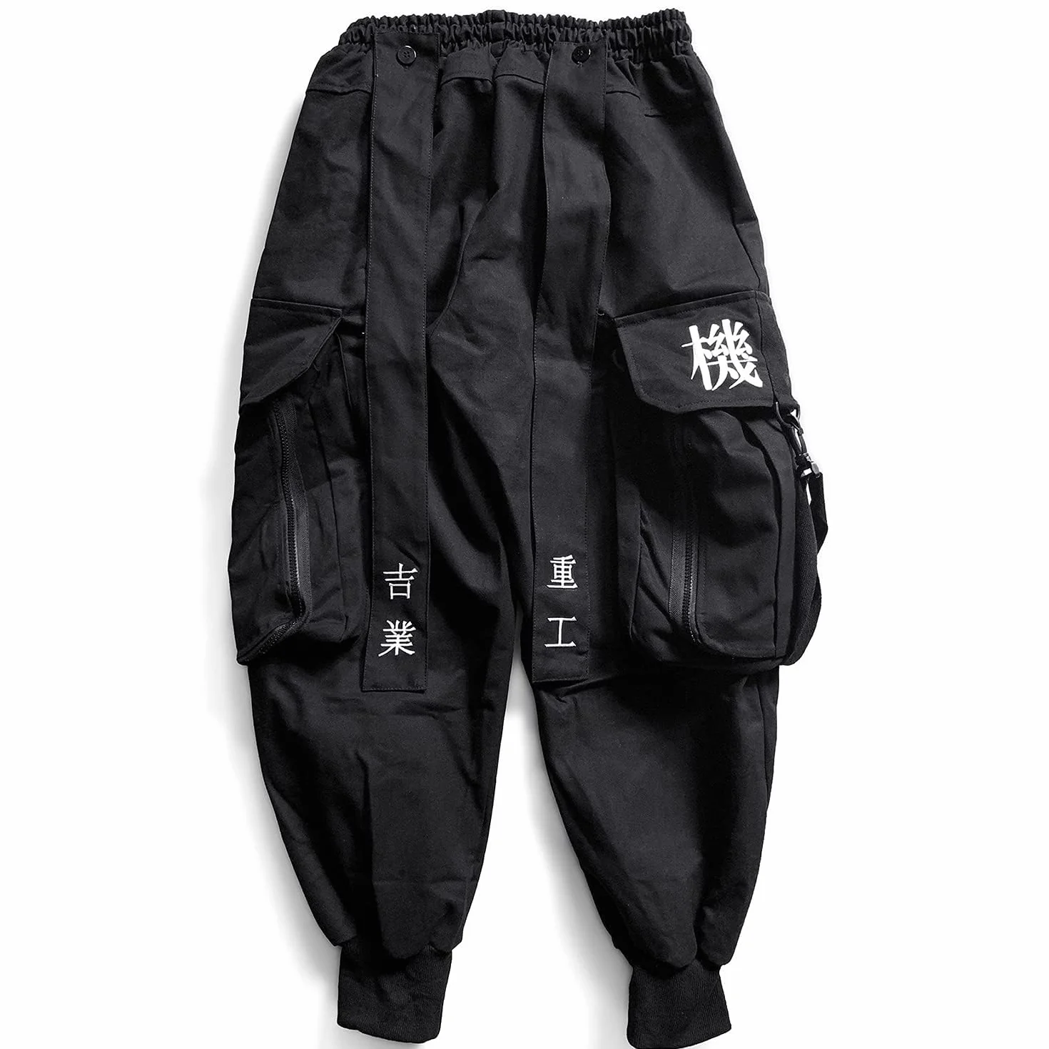 Niepce Inc Streetwear Techwear Cargo Pants Męskie japońskie spodnie cargo w stylu streetwearowym ze wzorem