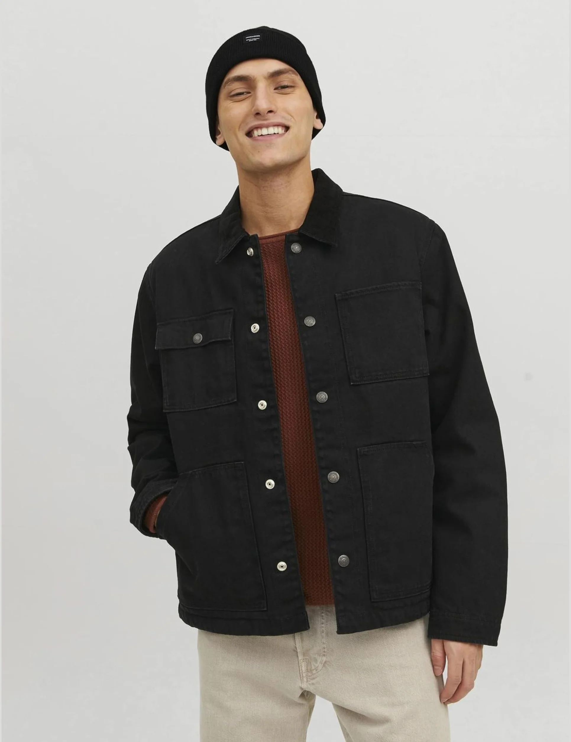 Jack & Jones Męski Czapka Zimowa JJDNA BEANIE NOOS Czarny
