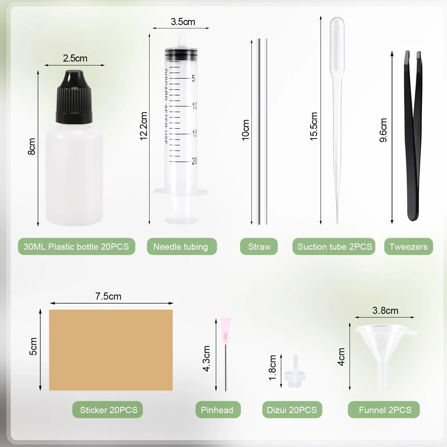 20 sztuk butelek z kroplomierzem, butelka podróżna z pipetą transferową, tworzywo sztuczne, (30 ml)