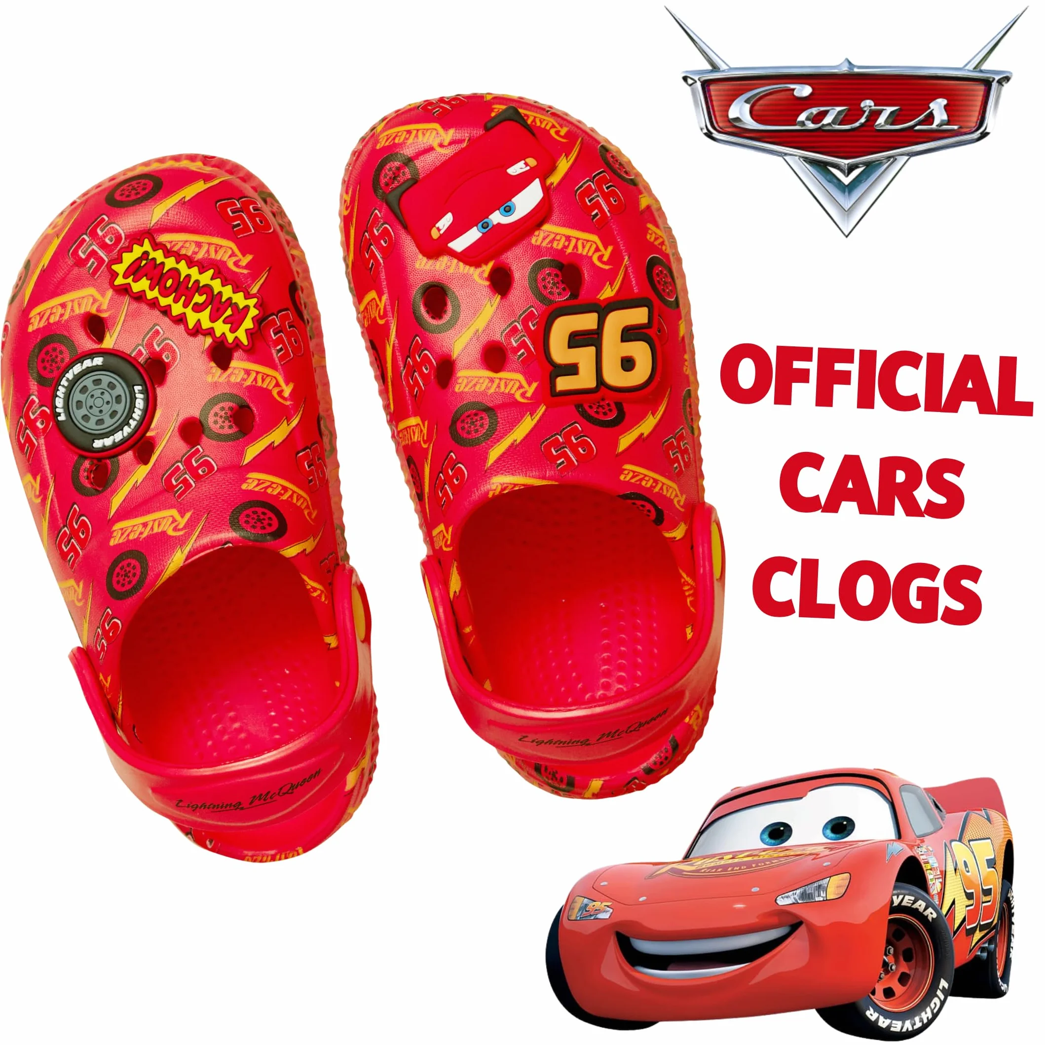 Disney Chłopięce sandały Lightning McQueen z paskiem na kostkę buty plażowe