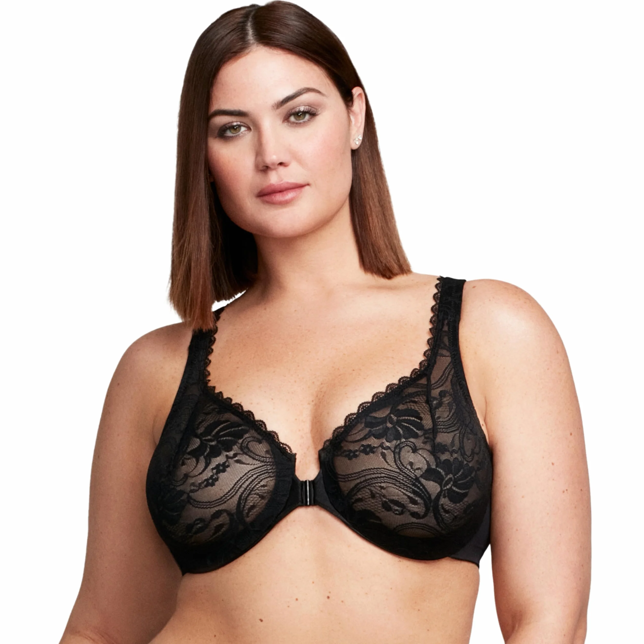 Glamorise Biustonosz Plunge Wonderwire Lace Front-closure Underwire #9245