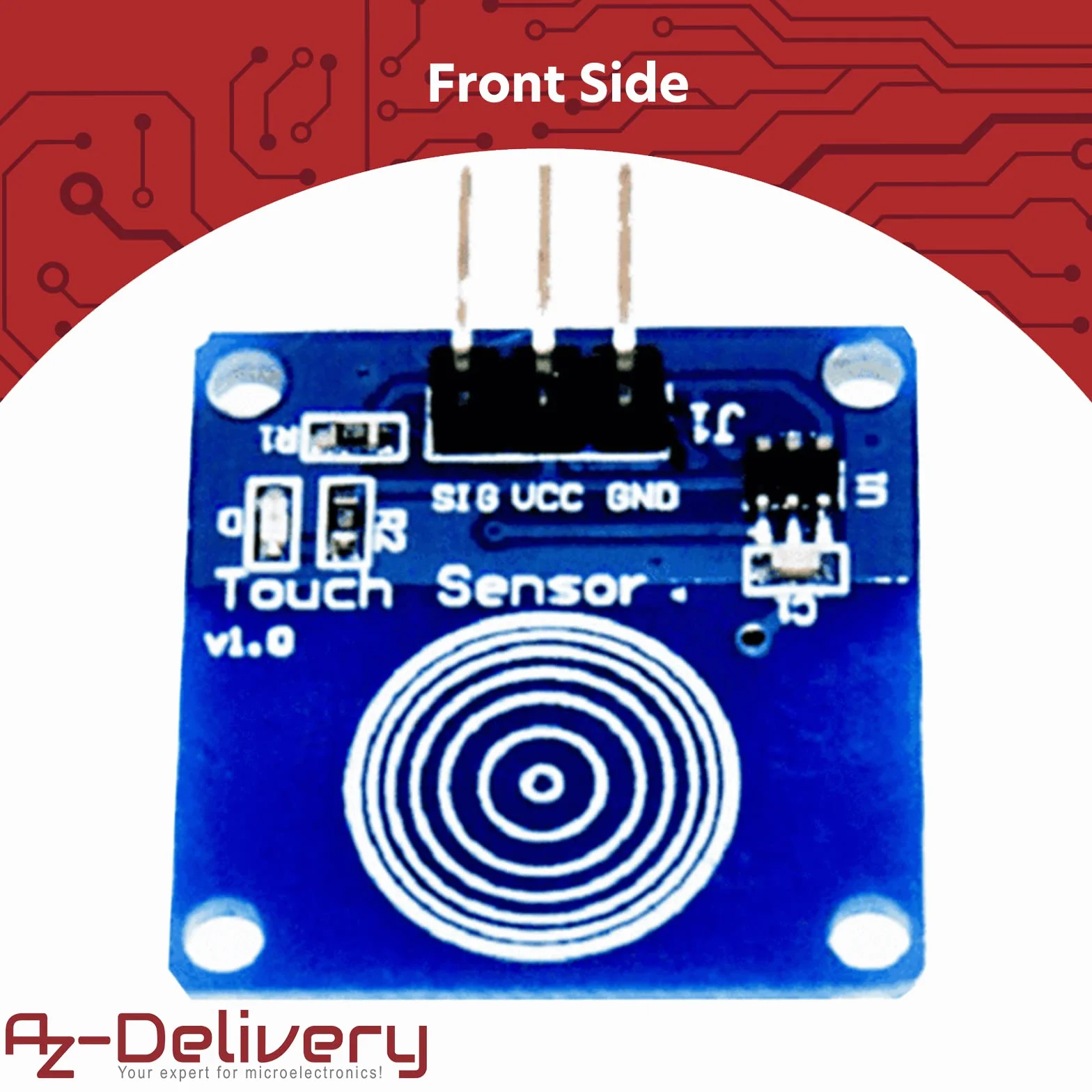 AZDelivery 5 x Cyfrowy pojemnościowy czujnik dotykowy TTP223B, moduł przełączający kompatybilny z Arduino i Raspberry Pi, w tym E-Book!