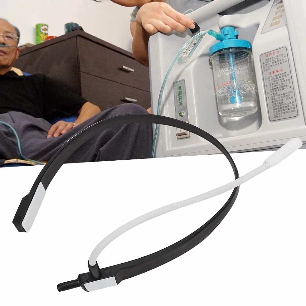 Zestaw Słuchawkowy z Inhalatorem Tlenowym z Zaczepem na Ucho Generator Tlenu z Wygodnym Wylotem do Nosa, ergonomiczną konstrukcją, obrotową głowicą zapewniającą wygodną obsługę,