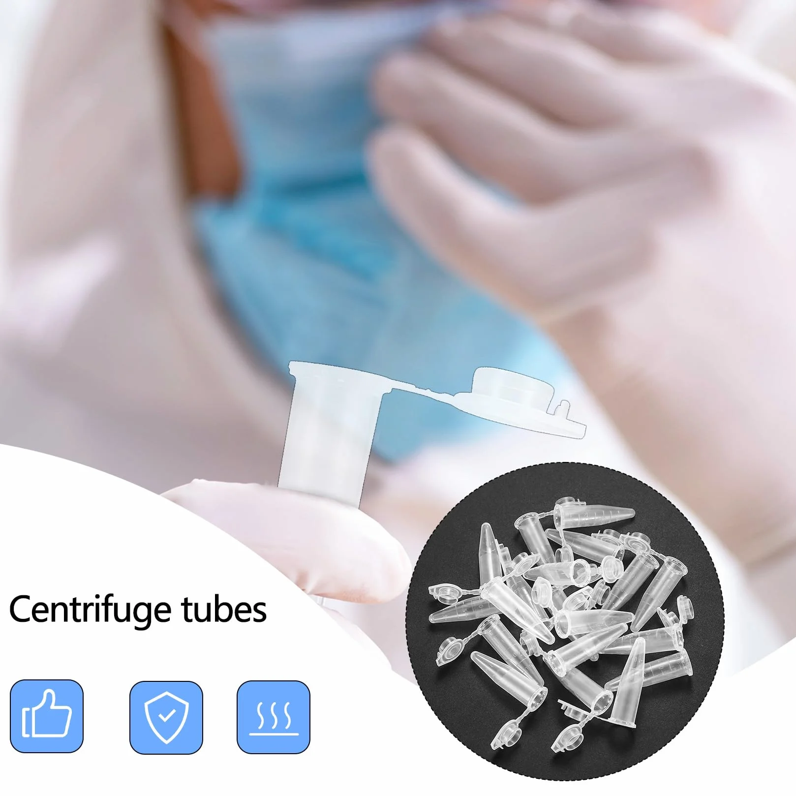 Probówki reakcyjne 1,5ml przezroczyste plastikowe stożkowe 210 szt do laboratoriów
