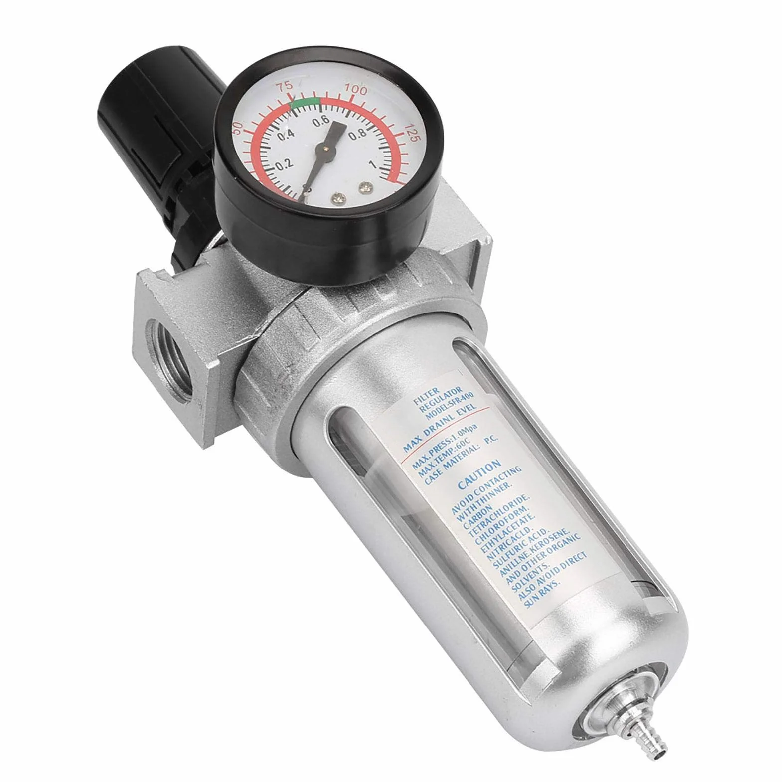 Regulator filtra powietrza BSP 1/2" z pułapką na wodę