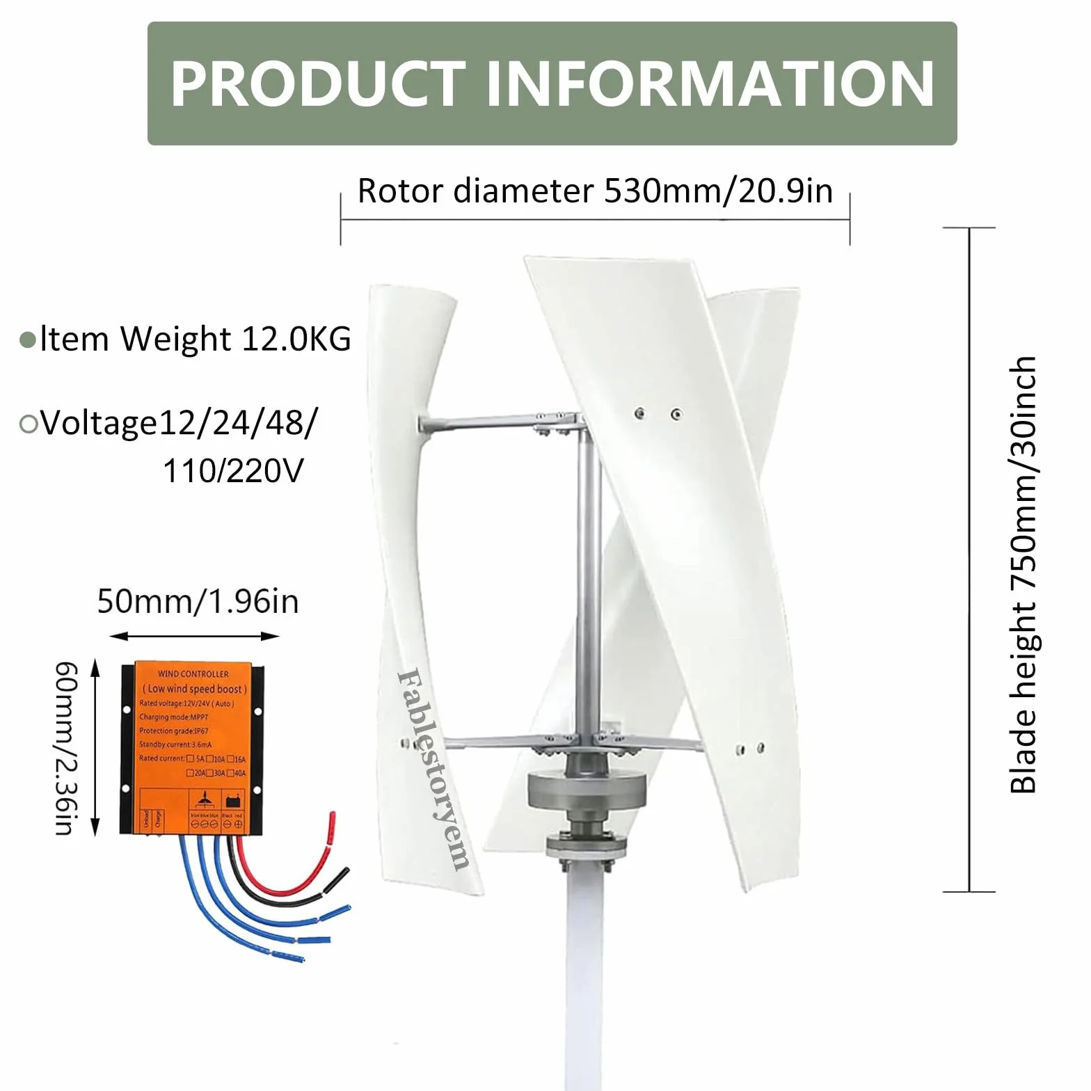 Zestaw generatora turbiny wiatrowej o mocy 14000W ze sterownikiem MPPT, turbina wiatrowa 12V/24V/48V/110V/220V pionowy zestaw generatora wiatrowego zestaw do zasilania domu,White-220V