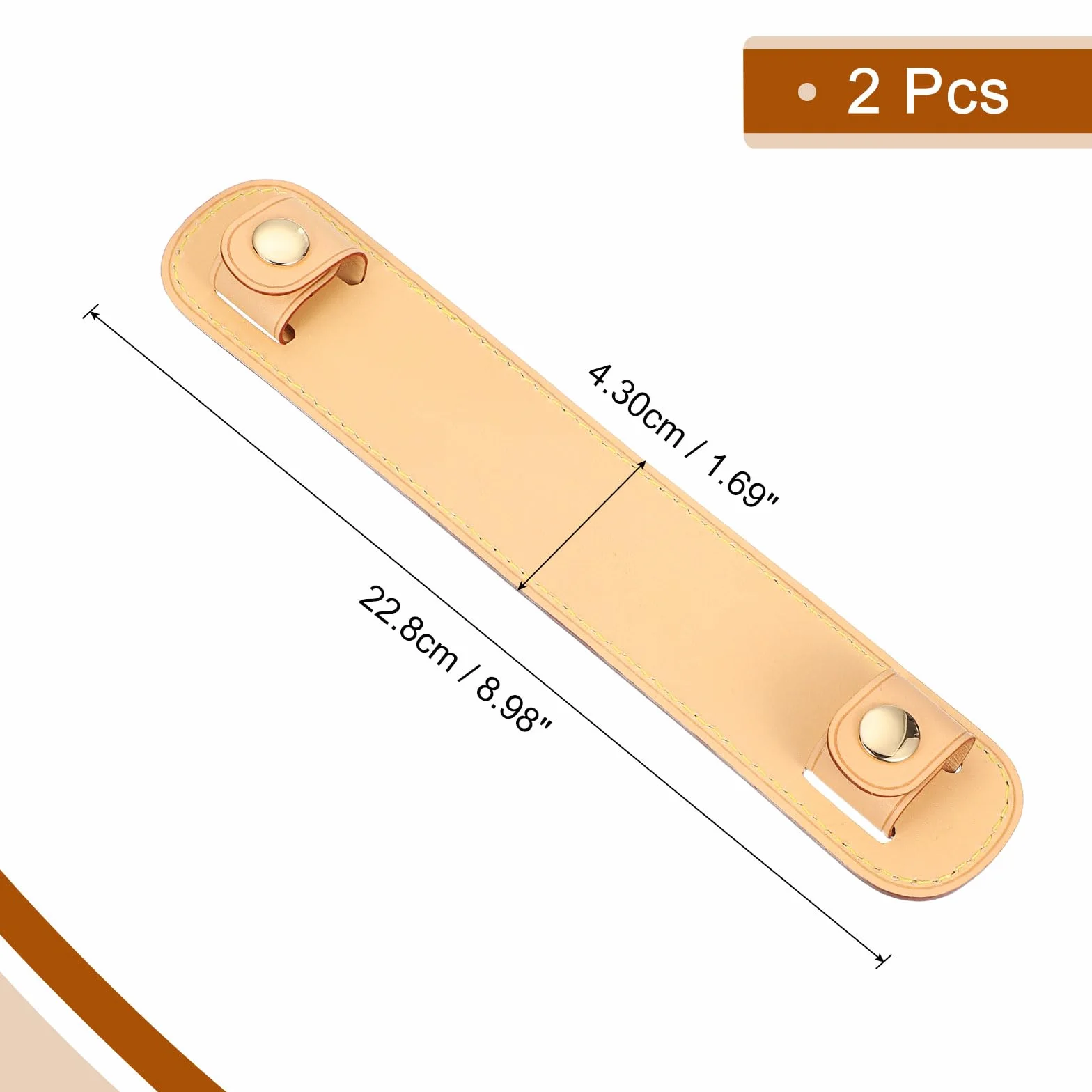 QUARKZMAN skórzane ochraniacze na ramię 2 x 3 cm antypoślizgowe pokrowce na paski khaki