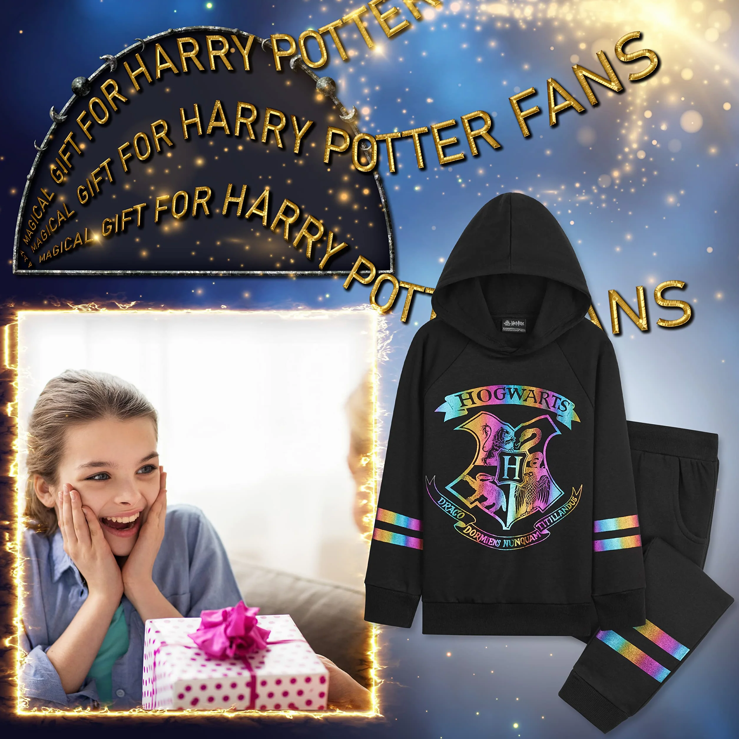 Dziewczęcy dres, bluza z kapturem i dziewczęce spodnie dresowe Harry Potter