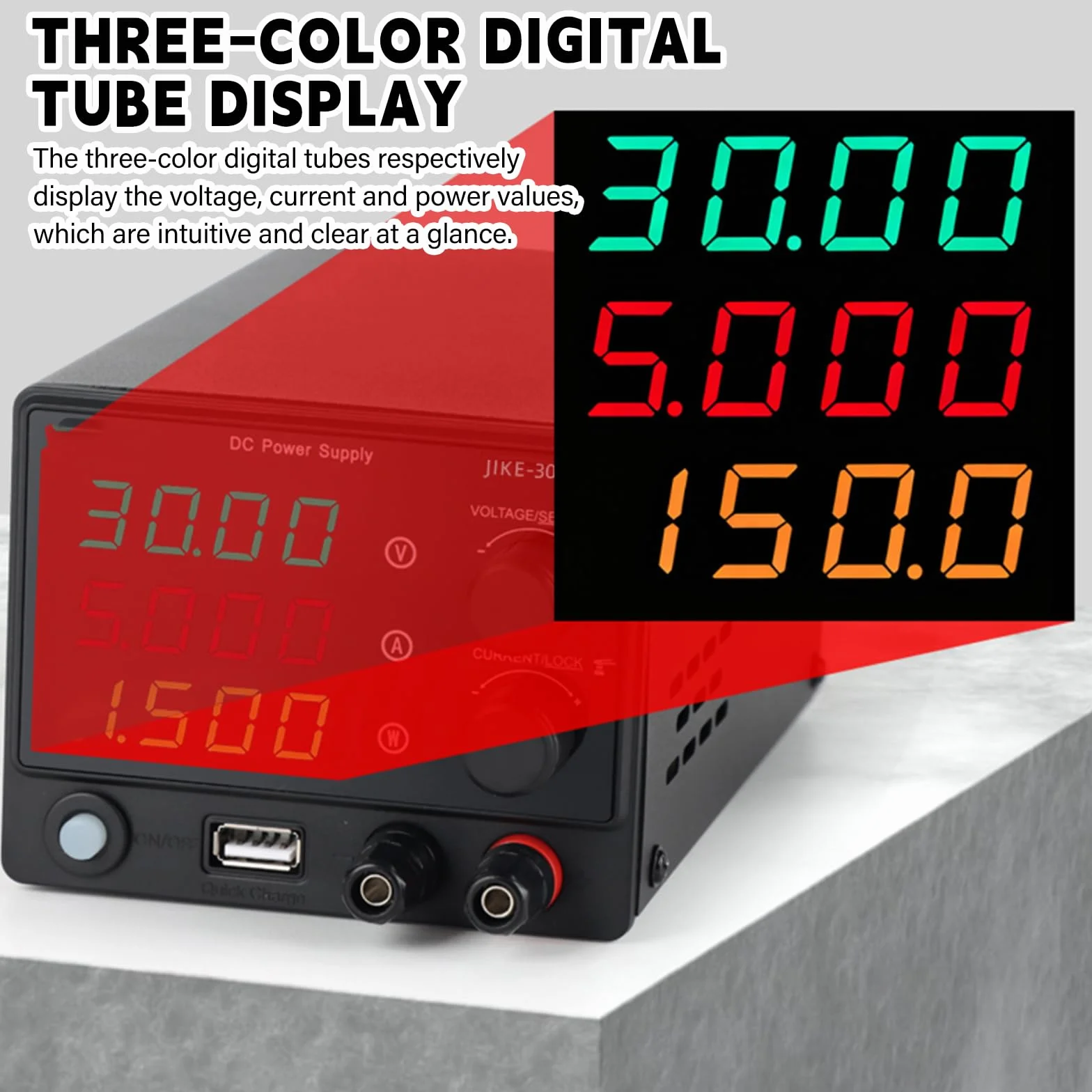 Zasilacz laboratoryjny 30V 5A 150W regulowany DC 0-30V 0-5A 4-cyfrowy wyświetlacz LED USB
