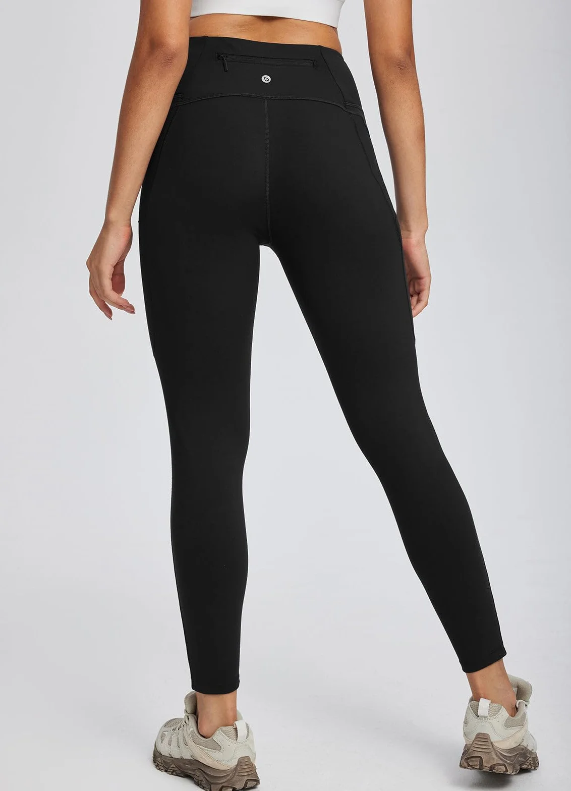 BALEAF Legginsy trekkingowe dla kobiet z 3 kieszeniami siłownia spodnie outdoorowe wysoka talia szybkoschnące