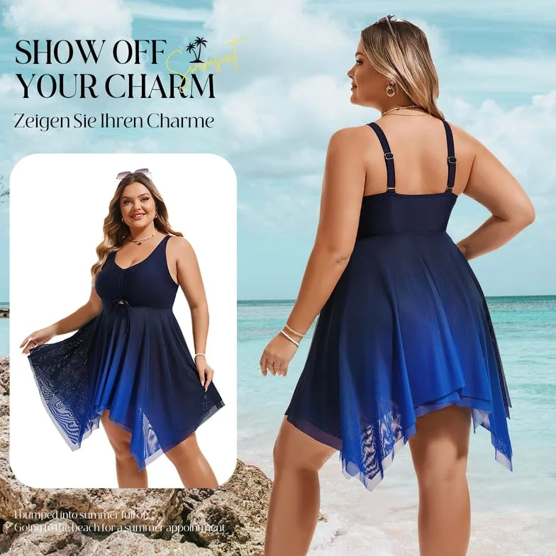 Hanna Nikole Damski zestaw tankini plus size kwiatowy nadruk strój kąpielowy kontrola brzucha dwuczęściowy strój kąpielowy z szortami