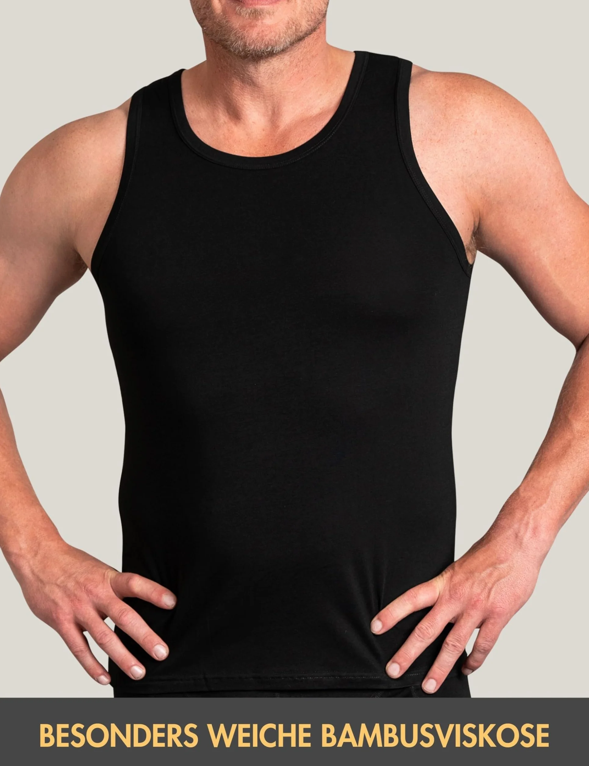 Basic Treasure 2-pak podkoszulek męski tank top bambus bawełna czarny XL