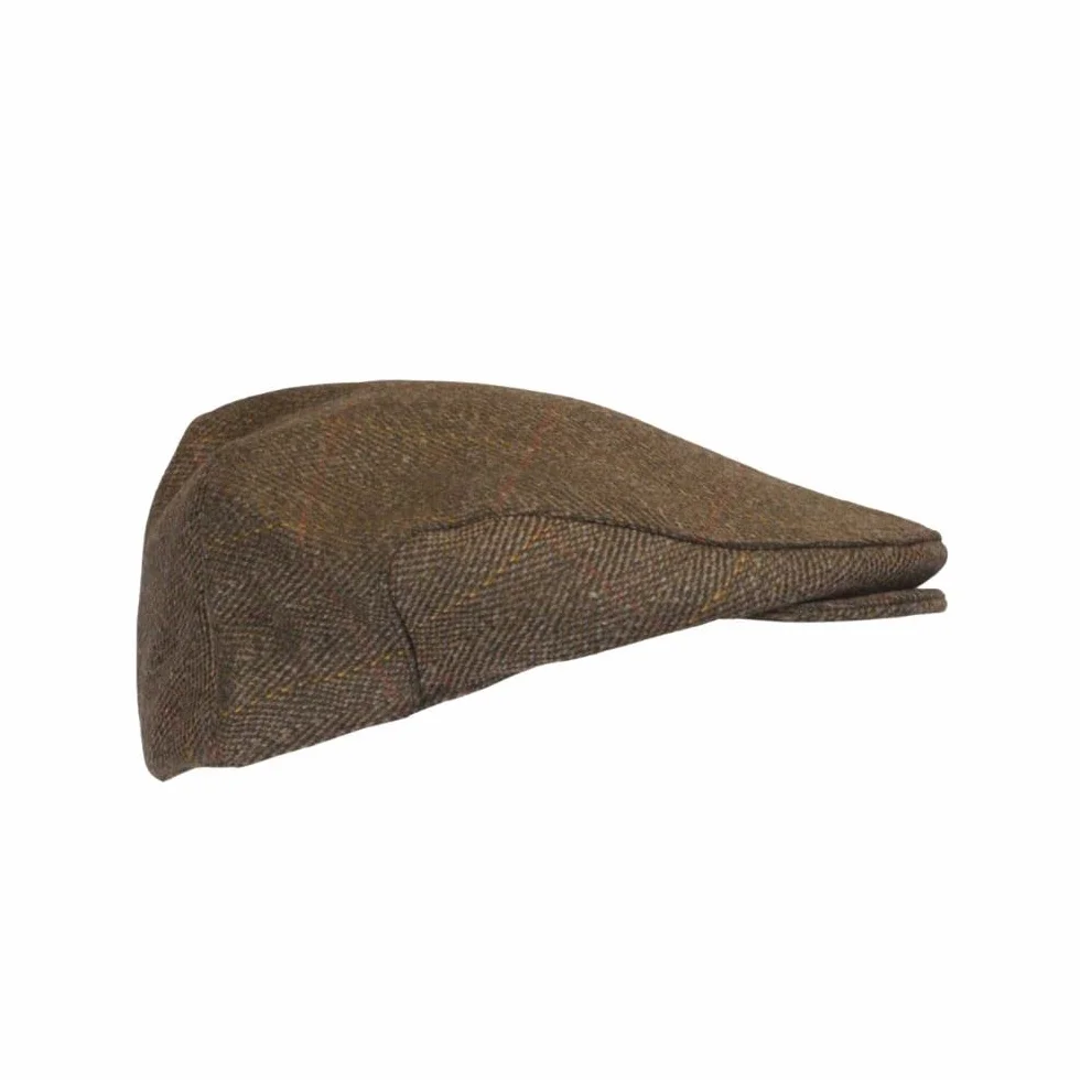 Walker & Hawkes - dziecięca czapka z suwakiem tweed - styl country - ciemnoniebieska, brązowy, XXL