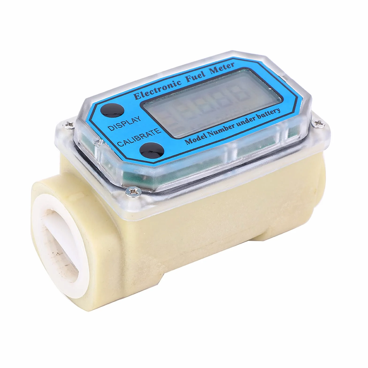 Mini Cyfrowy Przepływomierz Turbinowy LCD Cyfrowy Miernik Przepływomierz Paliwa do Silników Wysokoprężnych 15-120L/min 1 "przepływomierz NPT do Oleju Napędowego Mocznik Nafta Benzyna